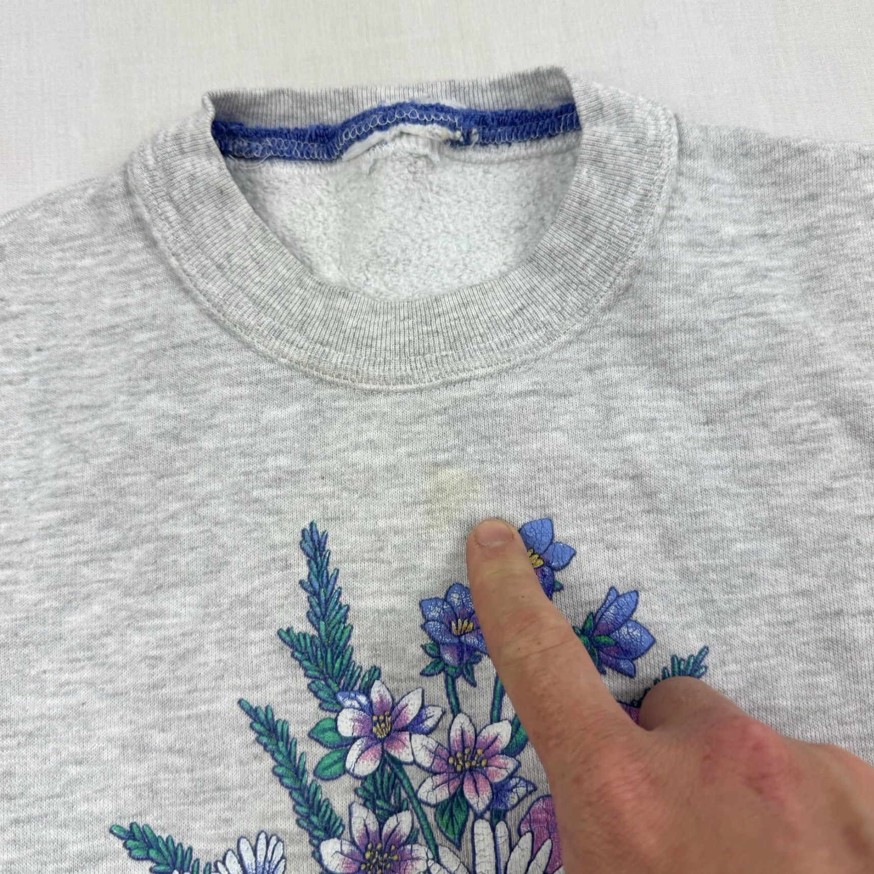 Vintage VINTAGE Morning Sun Sweatshirt Womens Small Gray Floral 90s Nature Activewear Size S / US 4 / IT 40 - 4 Thumbnail