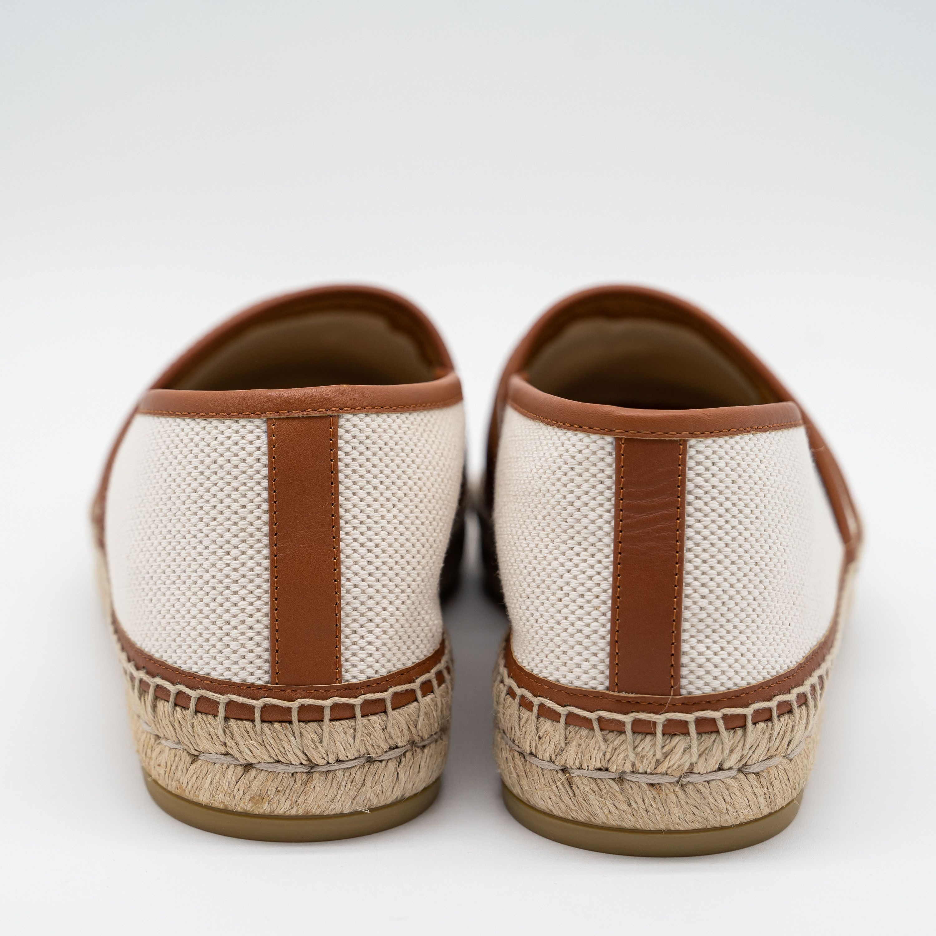 Gucci Gucci Espadrilles White Brown Leather Canvas Interlocking GG Size US 8.5 / EU 41-42 - 5 Thumbnail
