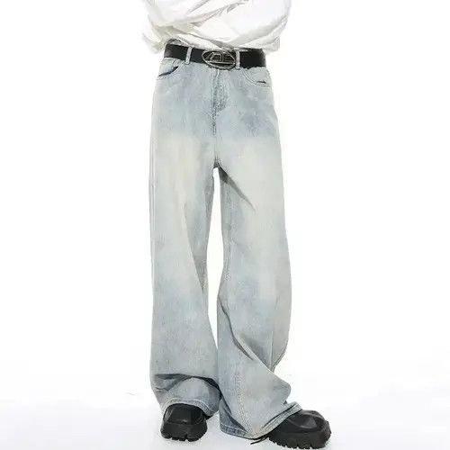 Japanese Brand Light style washed blue baggy jeans Size US 34 / EU 50 - 4 Thumbnail