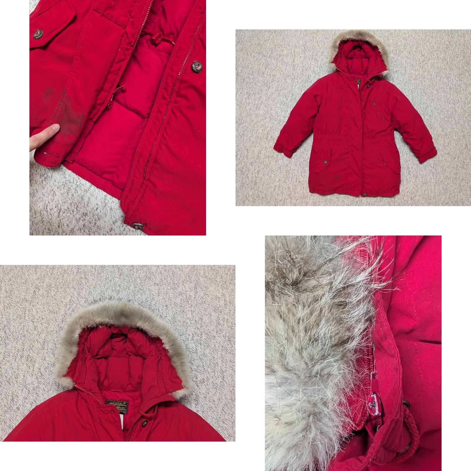 Eddie Bauer VINTAGE Eddie Bauer polar parka S arctic GOOSE DOWN coat jacket COYOTE FUR hood Women Red XS? Size S / US 4 / IT 40 - 9 Thumbnail