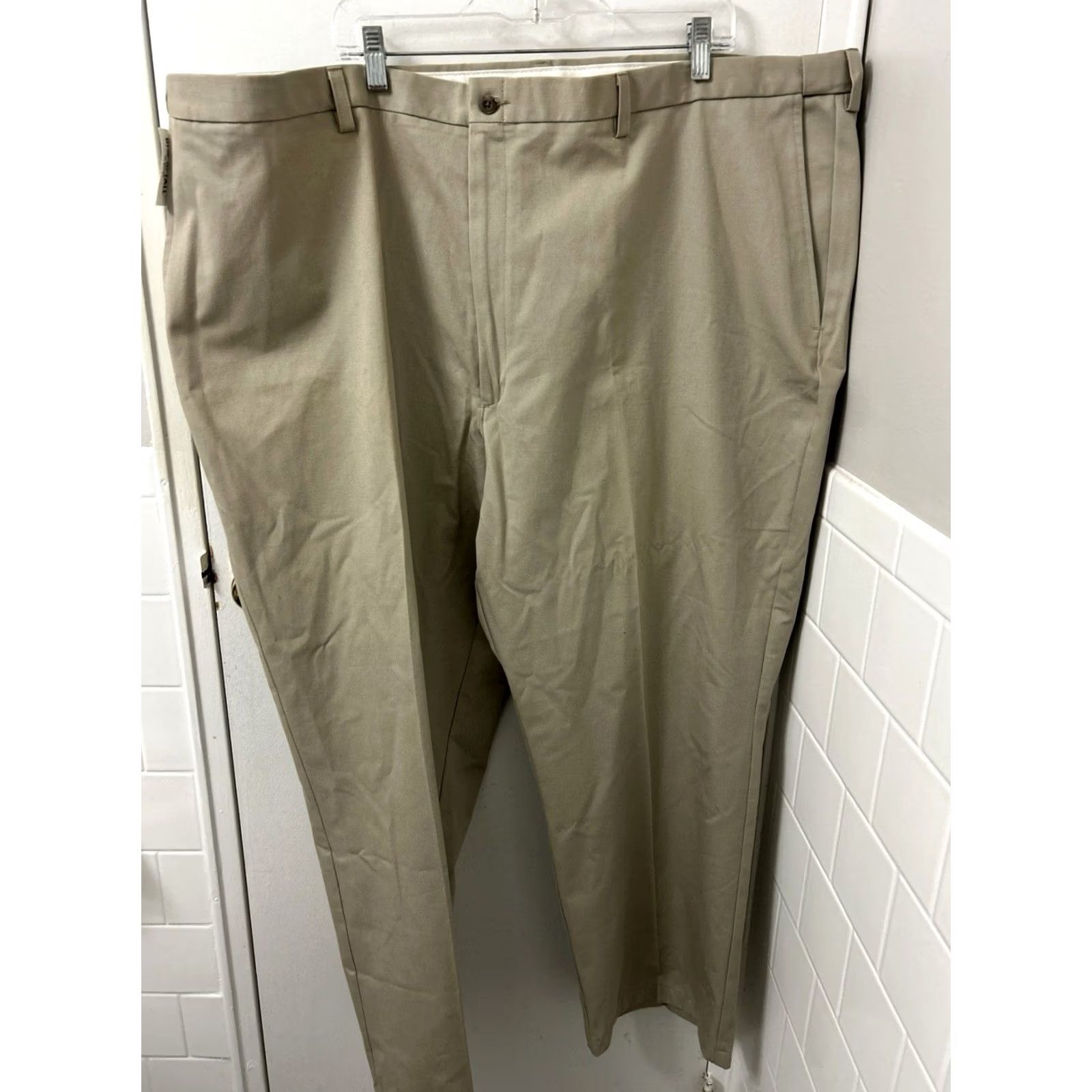 Haggar Haggar Black Label Pants Mens 52x30 Khaki Classic Fit Workwear Casual Flat Front Zipper Button Pockets Comfort Equipped Size US 36 / EU 52 - 6 Thumbnail