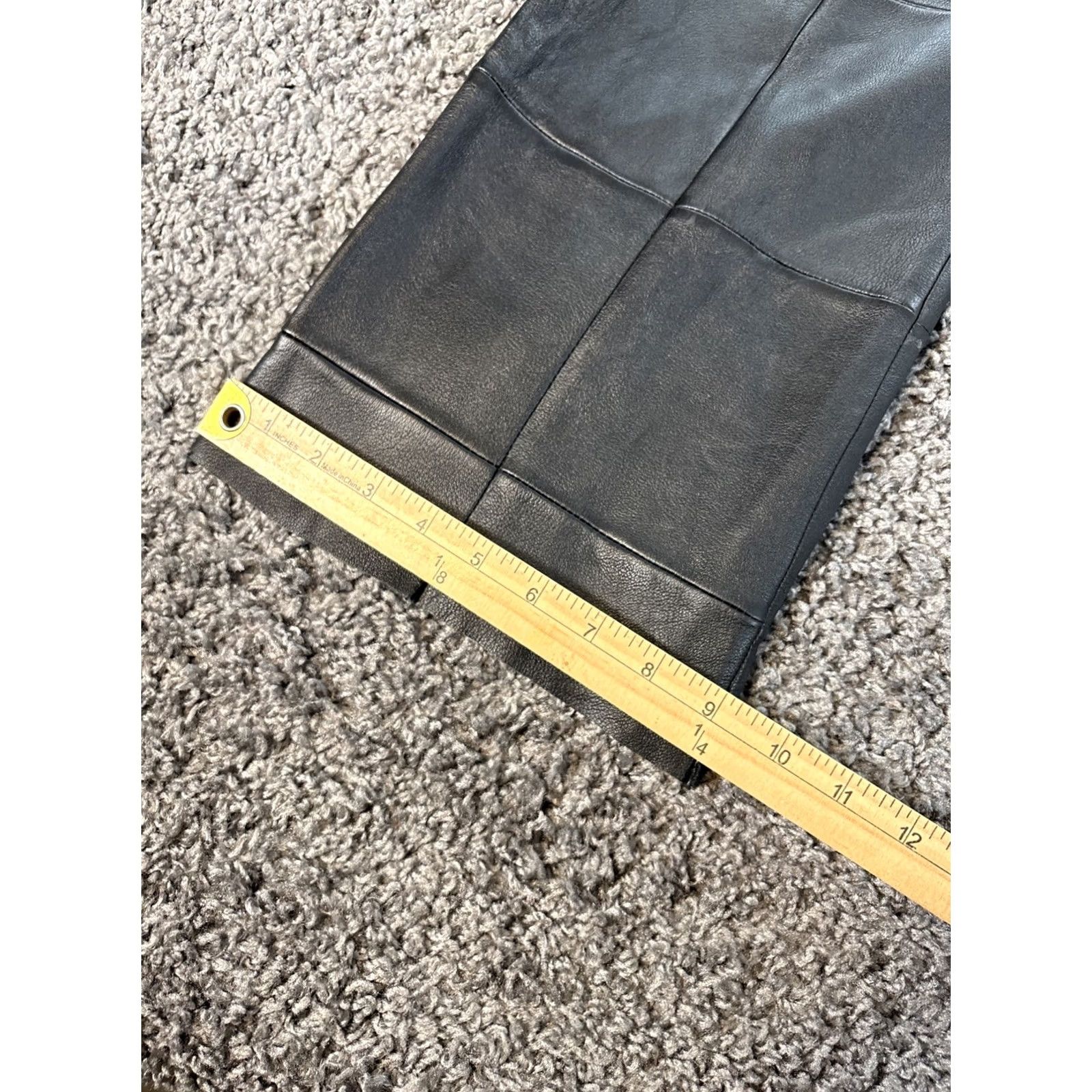 Vintage VINTAGE Wilsons Leather Pants Women 32x31 Black Bootcut Patchwork 90s Gothic Grunge Dress Pants Mens? Size 24" / US 00 / IT 34 - 3 Thumbnail