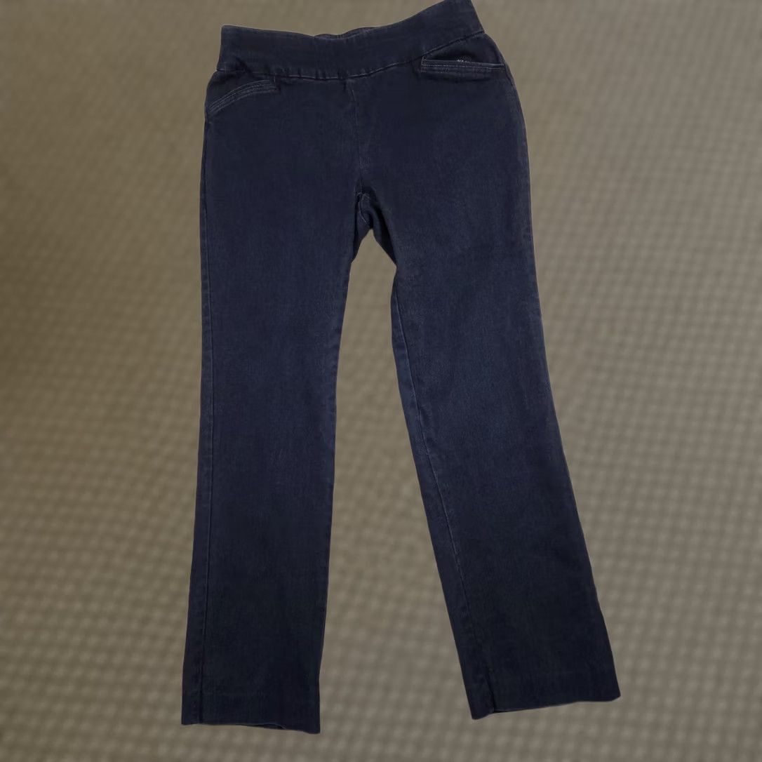 Croft & Barrow Croft & Barrow Pants Womens 4 Navy Effortless Stretch Pull On Straight Leg Denim Pants Denim Navy 4 Regular Womens Size 27" / US 4 / IT 40 - 1 Thumbnail