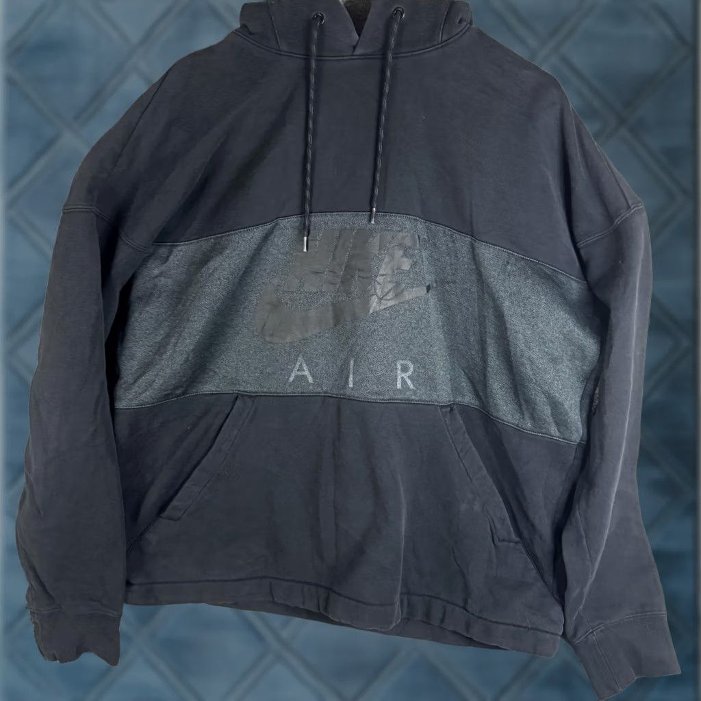Nike Nike Air Hoodie Mens L Black Gray Pullover Fleece Sweatshirt Logo Front Size US L / EU 52-54 / 3 - 1 Thumbnail