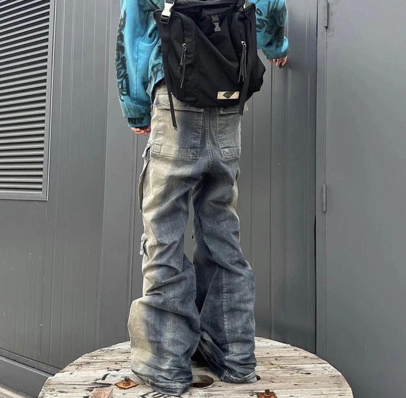 Japanese Brand Baggy Cargo Denim Jeans Size US 32 / EU 48 - 2 Thumbnail