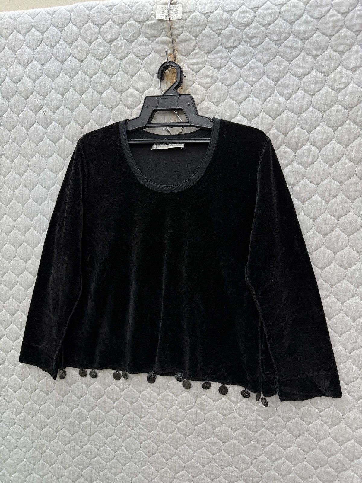 Sonia Rykiel 🔥ARCHIVE SONIA RYKIEL BLACK VELOUR BLOUSE Size M / US 6-8 / IT 42-44 - 3 Thumbnail
