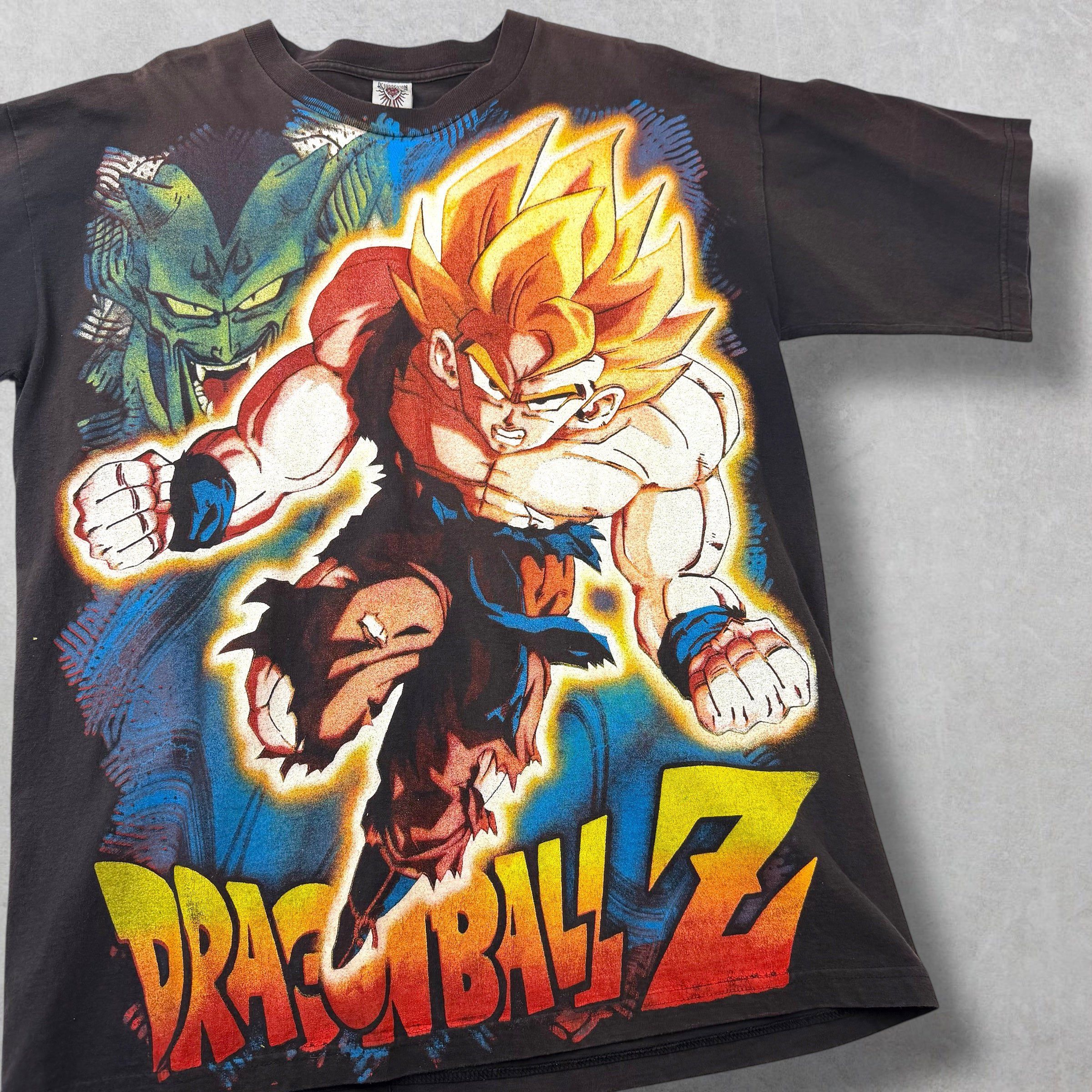 Vintage Vintage 90's Resurreccion Rolling DBZ Goku Tee XL Size US XL / EU 56 / 4 - 3 Thumbnail