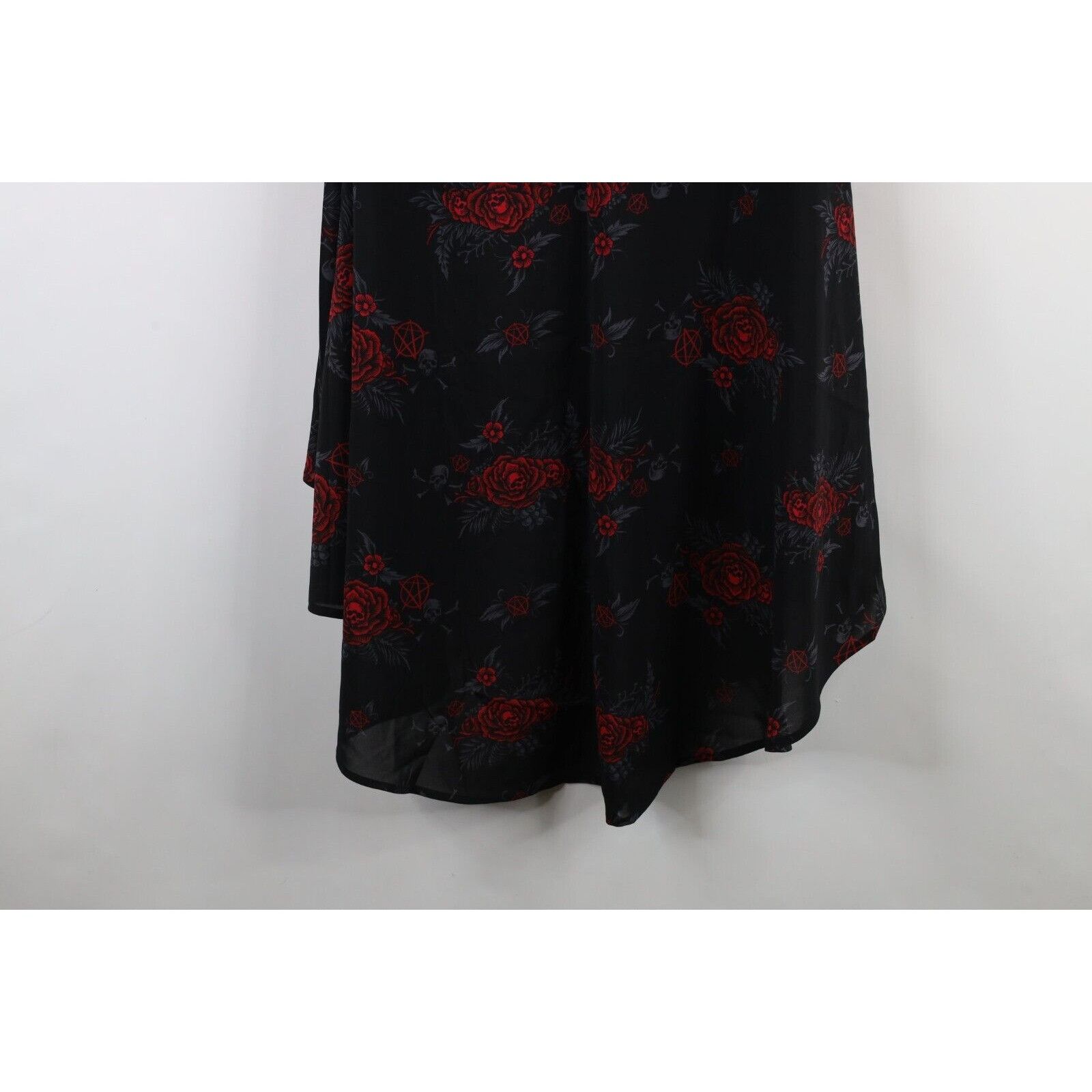 Vintage Vintage Y2K Goth Rockabilly Skull Rose Pentagram Dress Size XS / US 0-2 / IT 36-38 - 13 Thumbnail
