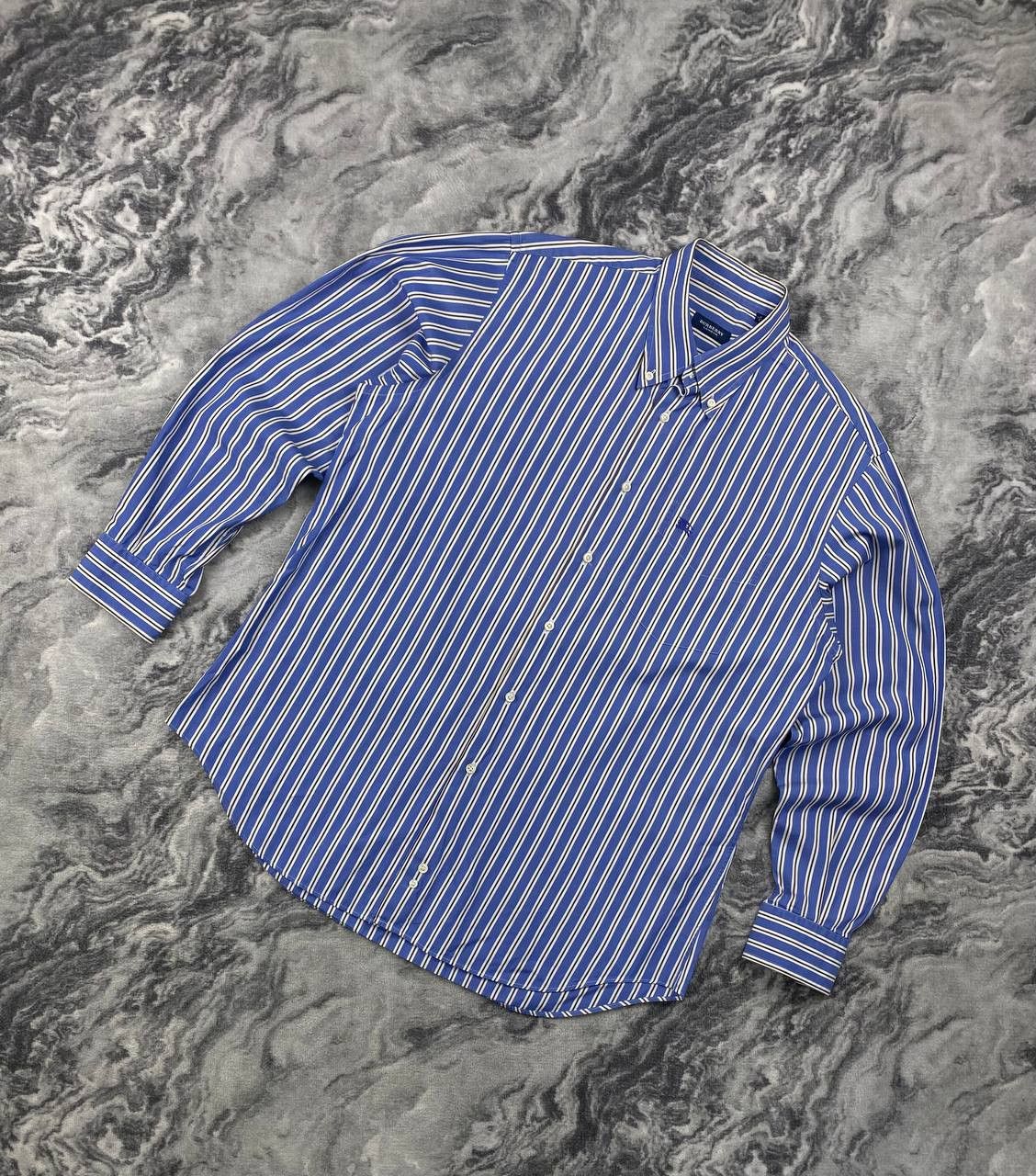 Burberry Burberry Long Sleeve Shirt Buttons Striped Men Size L Blue Size US L / EU 52-54 / 3 - 1 Thumbnail