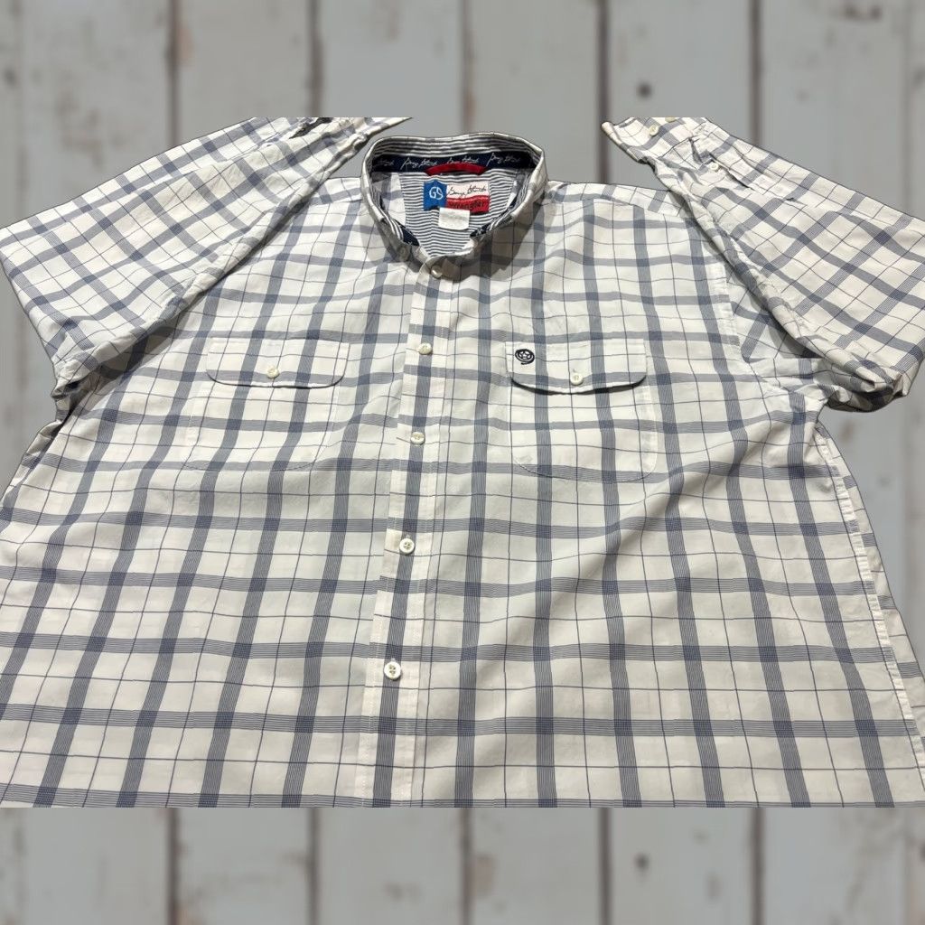 Wrangler Wrangler George Strait 2XL Shirt Mens Long Sleeve Plaid White Blue Cowboy Size US XXL / EU 58 / 5 - 1 Thumbnail
