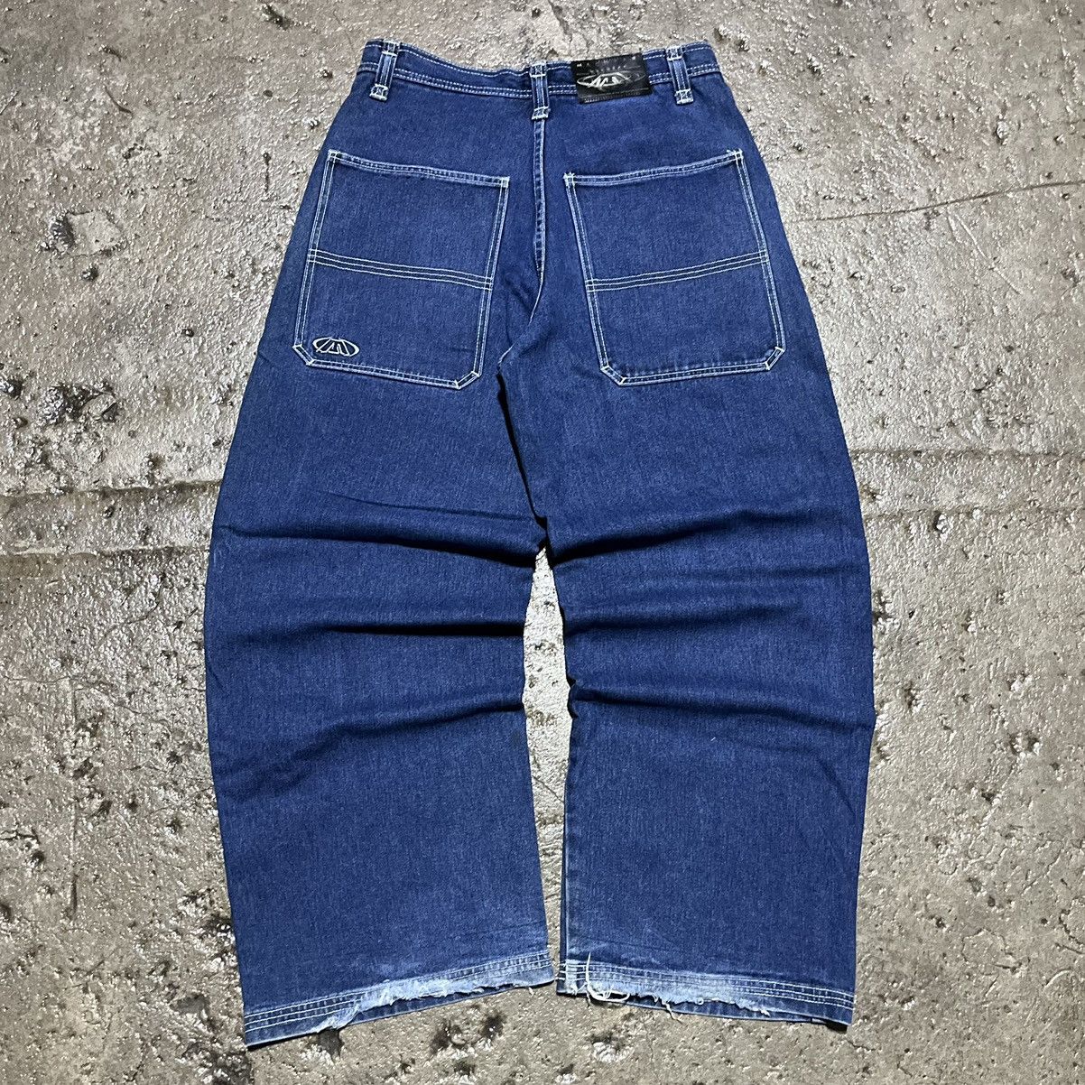 Image of Crazy Vintage Y2K Macgear Baggy Jeans Jnco Wide Leg Skater in Blue, Men's (Size 33)