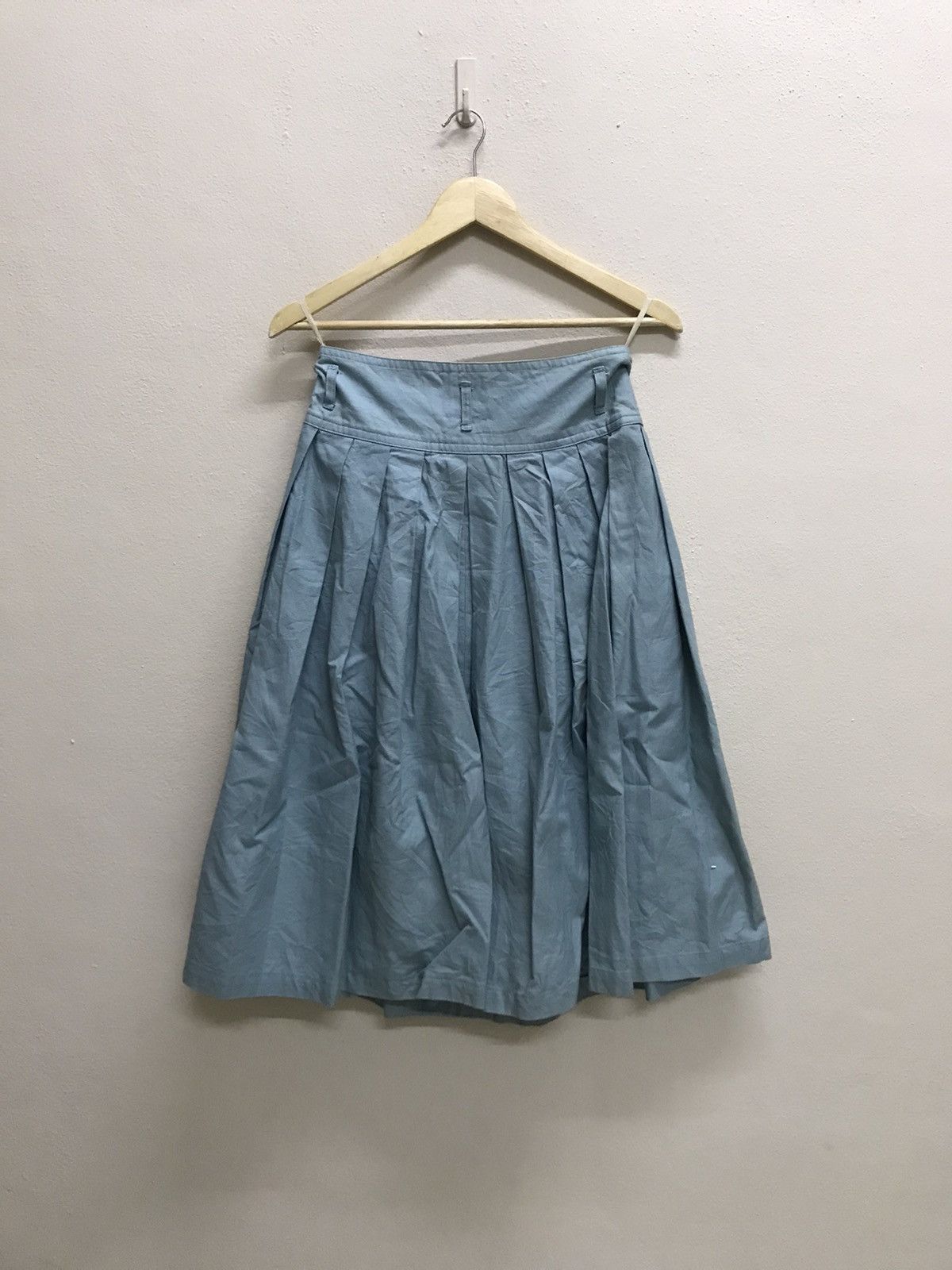 Issey Miyake Vintage Is Issey Sport Denim Button Up Box Pleats Skirt Size 24" / US 00 / IT 34 - 5 Thumbnail