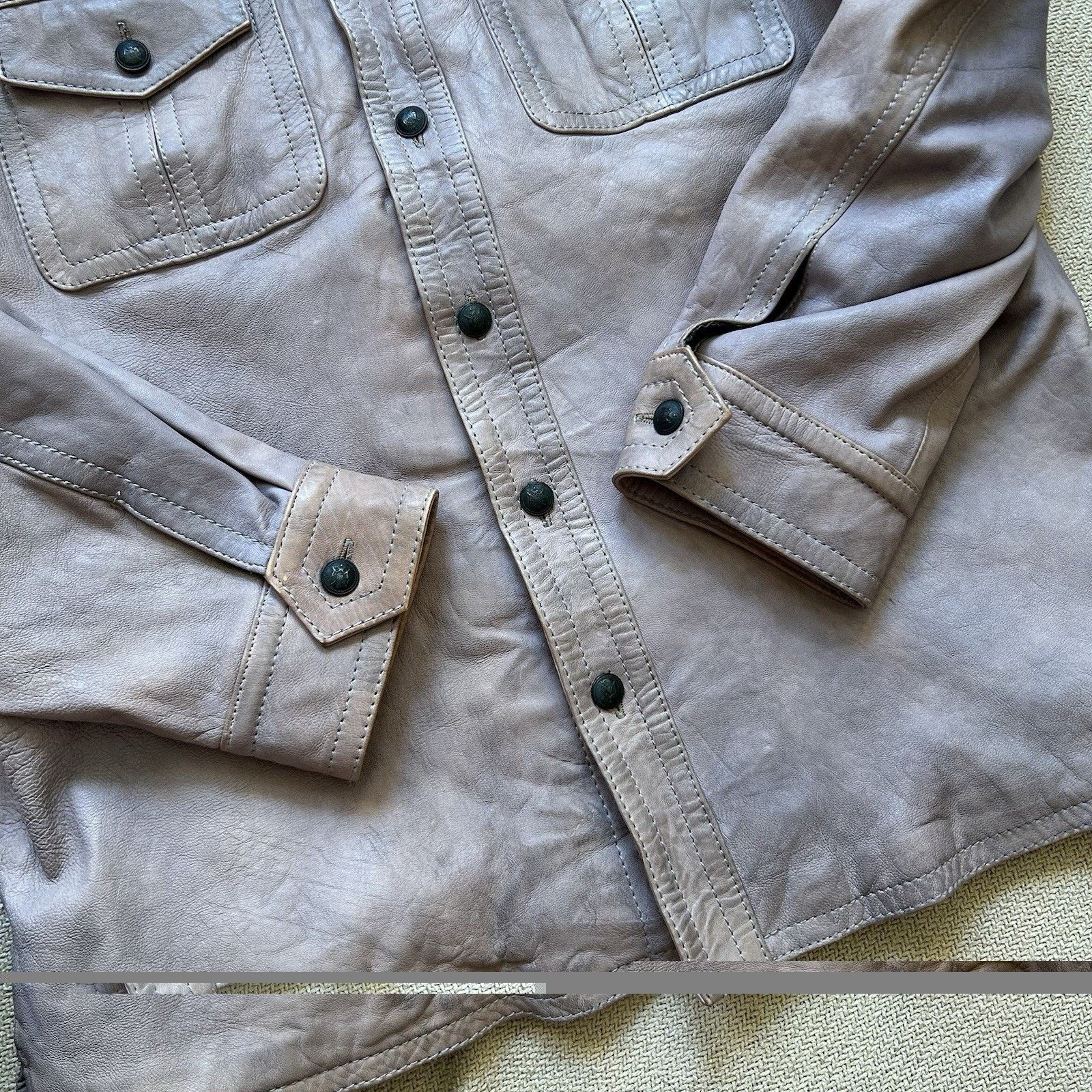 John Varvatos Limited Edition 28/40 Lambskin Leather Shirt Jacket 54 Size US L / EU 52-54 / 3 - 4 Thumbnail