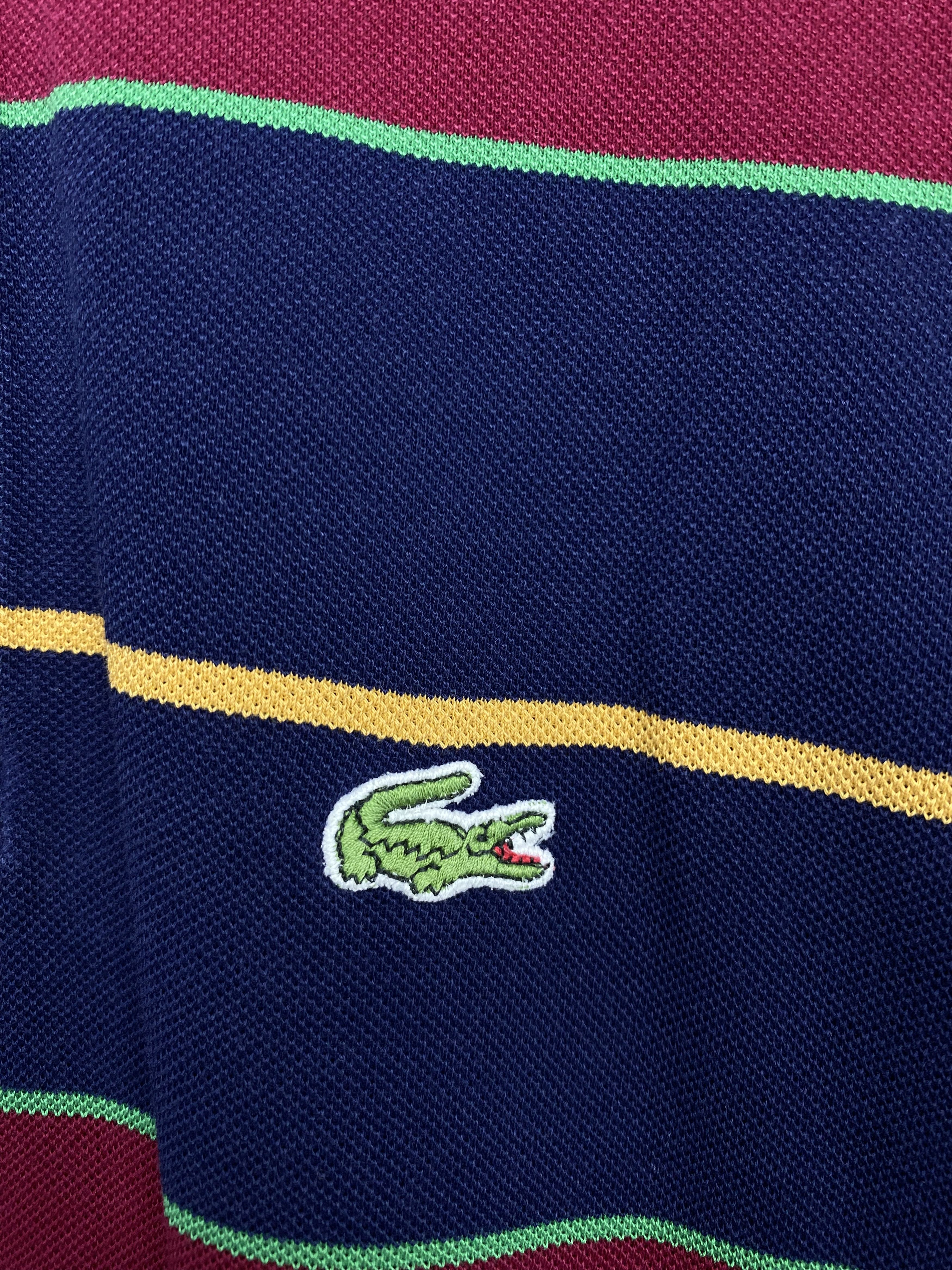 Lacoste × Vintage Lacoste 90s Vintage Mens Striped Polo Shirt Size 8 XXL Size US XXL / EU 58 / 5 - 3 Thumbnail