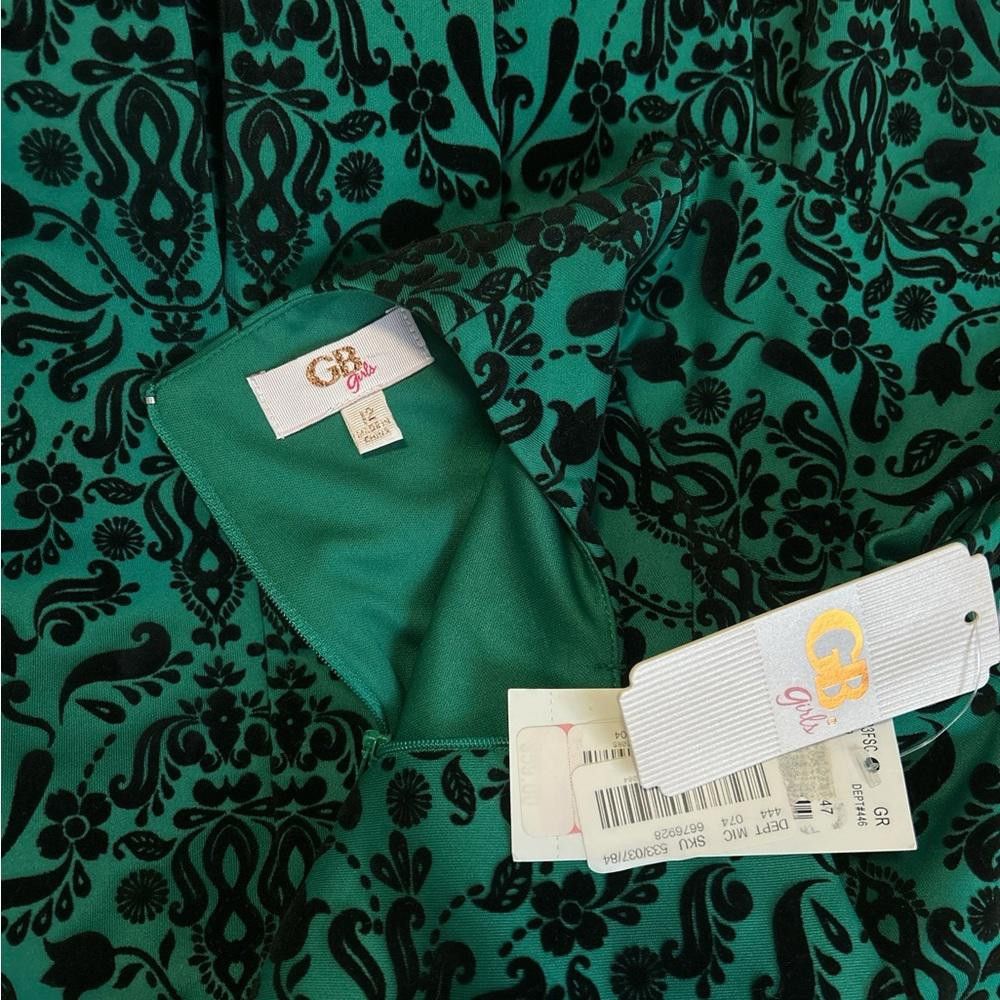 Designer Gorgeous Green Velvet Dress Sz 12 Size XL / US 12-14 / IT 48-50 - 4 Thumbnail