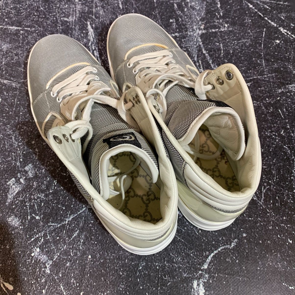Gucci Gucci GG Baling Fabric High Top Grey Sneakers Size 13.5 47.5 Size US 13 / EU 46 - 16 Thumbnail