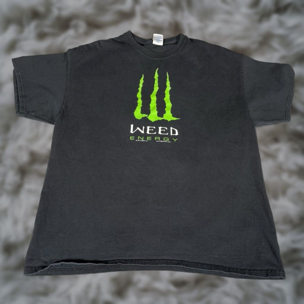 Big John Monster Energy Weed Parody T Shirt Mens XL Black Grunge Logo 2010s Vintage Not N/A Size US XL / EU 56 / 4 - 1 Thumbnail