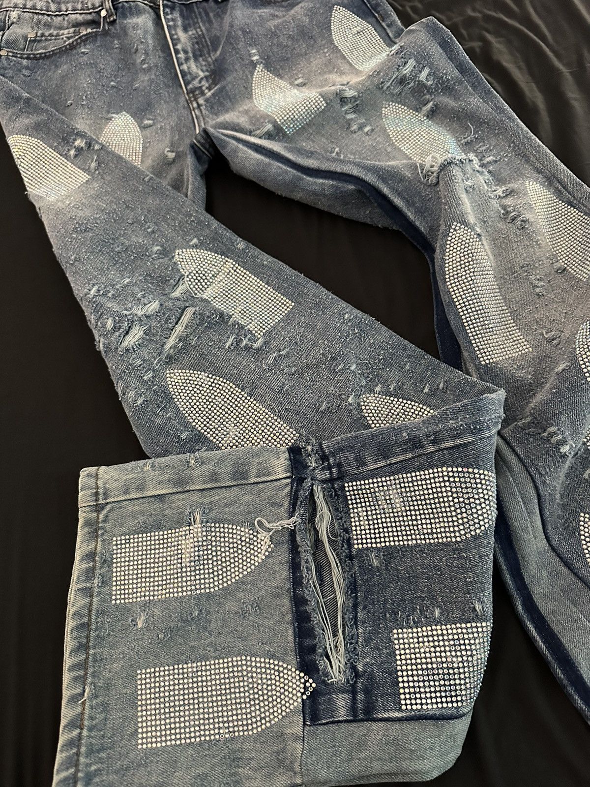 Who Decides War Who Decides War Rhinestone Denim Jeans Size US 30 / EU 46 - 8 Thumbnail