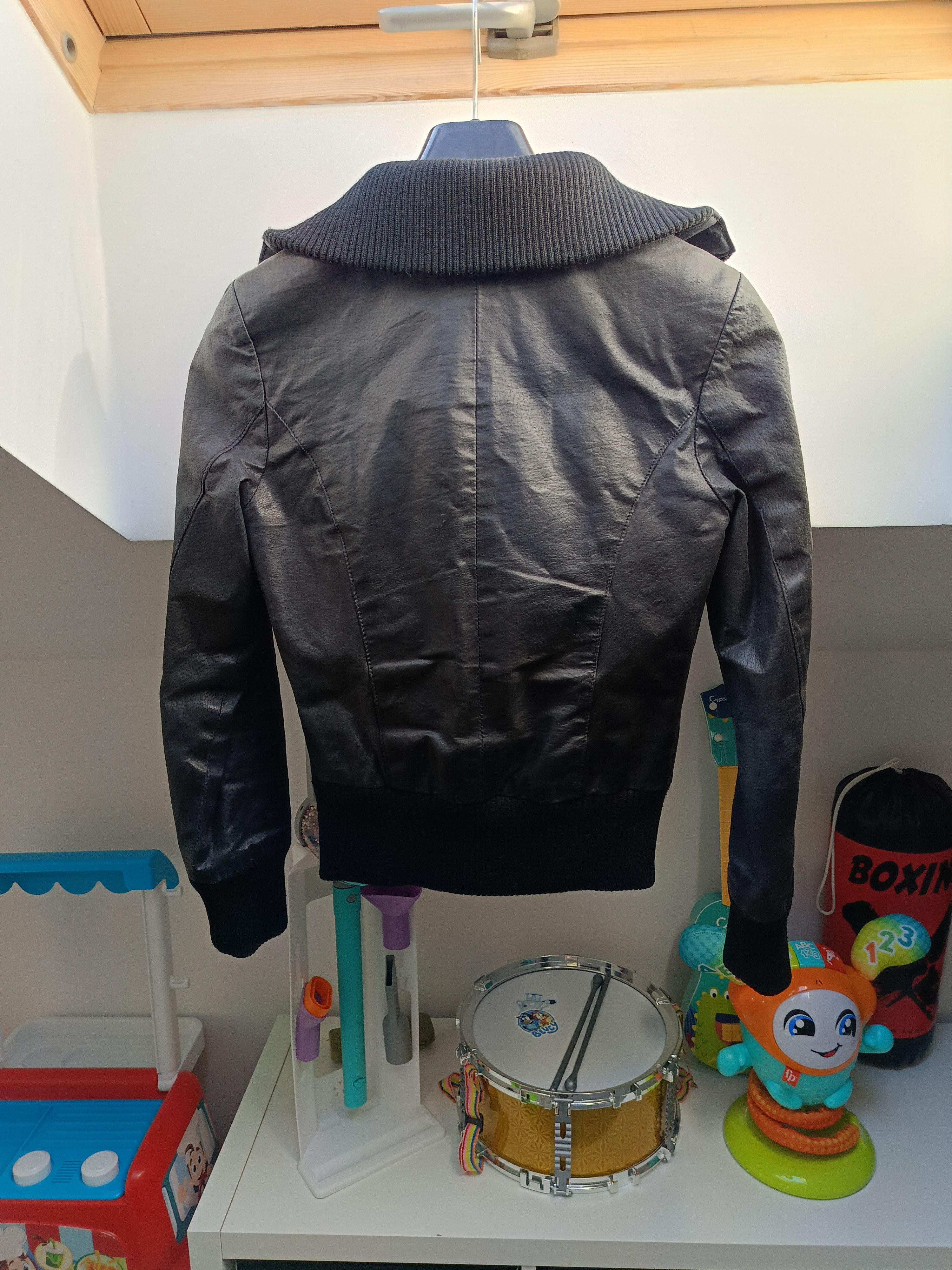 Vintage Kaos Black Leather Jacket Size XS / US 0-2 / IT 36-38 - 2 Thumbnail