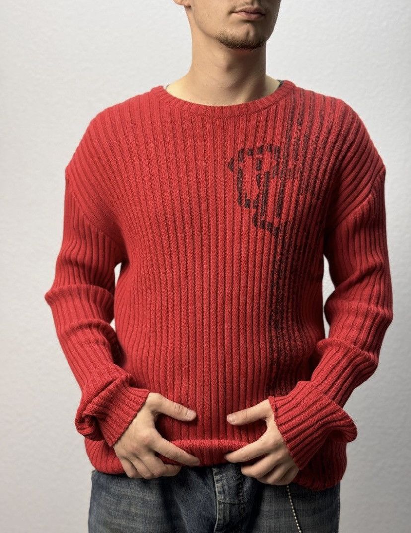 Japanese Brand Distressed Striped Sweater Vintage Faded Knit Y2K Effect Size US M / EU 48-50 / 2 - 4 Thumbnail