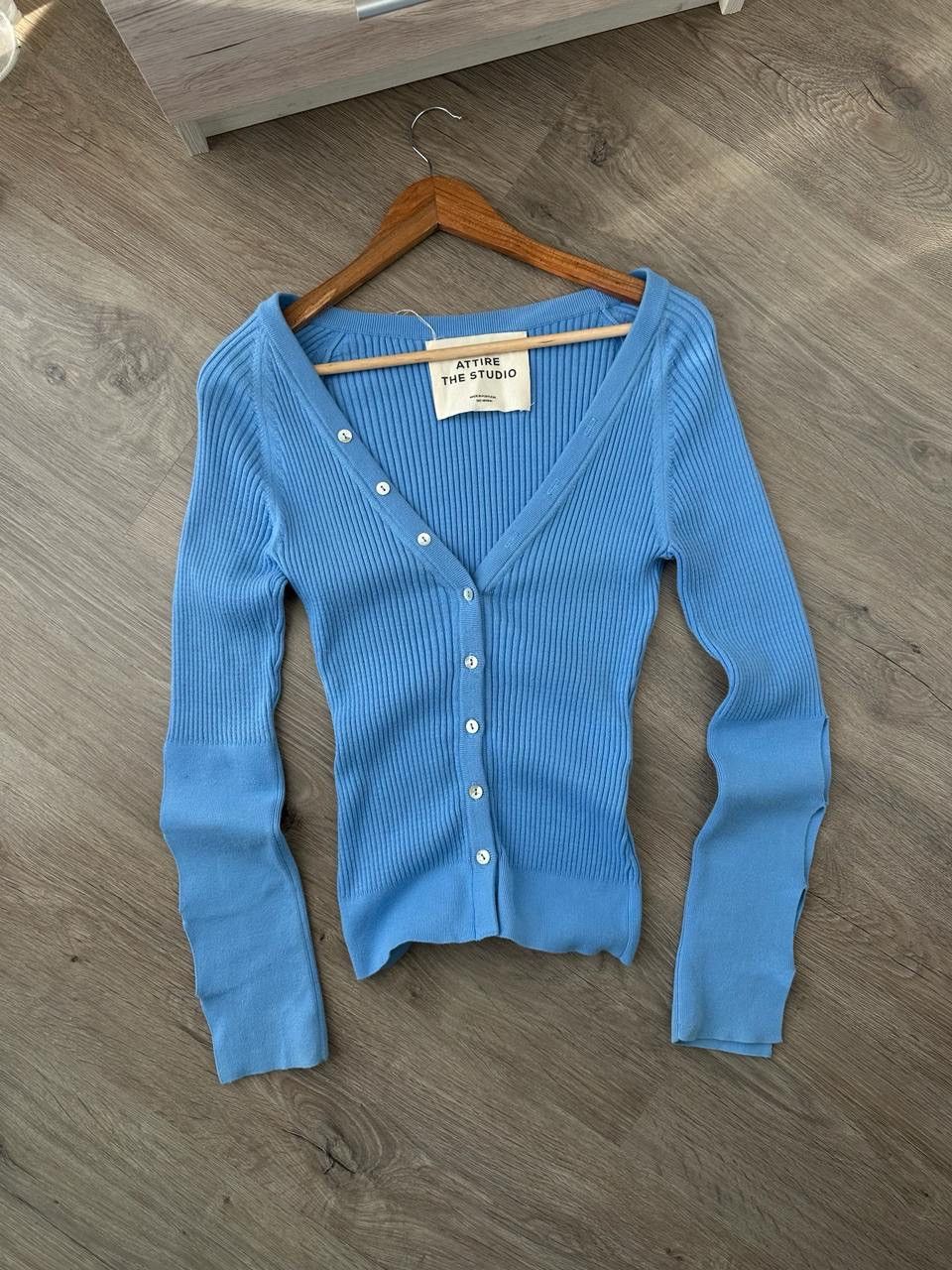 Japanese Brand × Vintage Vintage Knitwear The Studio Blue Cardigan Sweater Size S / US 4 / IT 40 - 1 Thumbnail