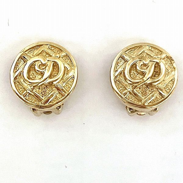 Dior Dior Dior Logo Earrings for Women, 1.4cm Clip-On Metal Earrings in Great Condition Size ONE SIZE - 1 Thumbnail