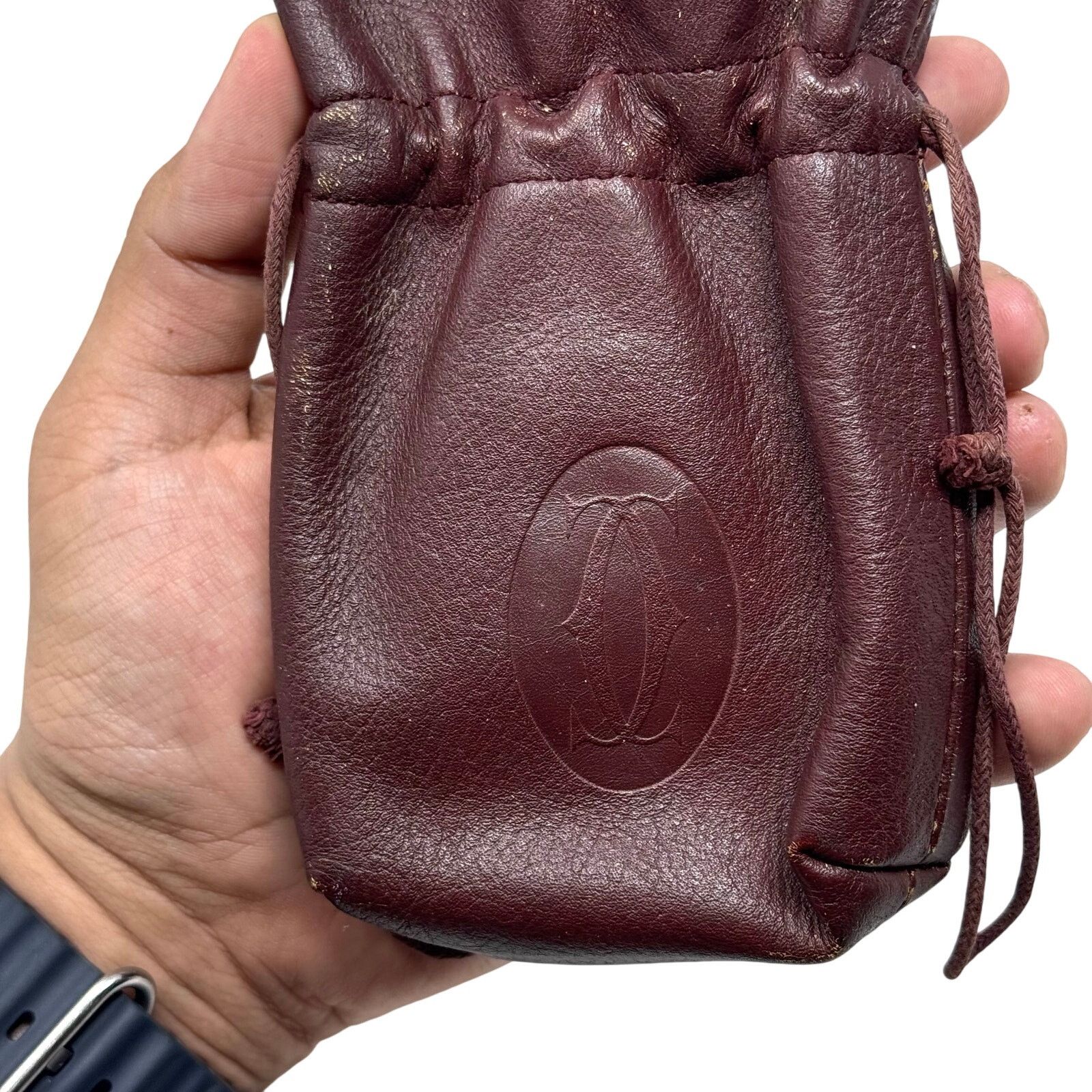 Cartier Cartier Dark Red Leather Pouch Size ONE SIZE - 4 Thumbnail