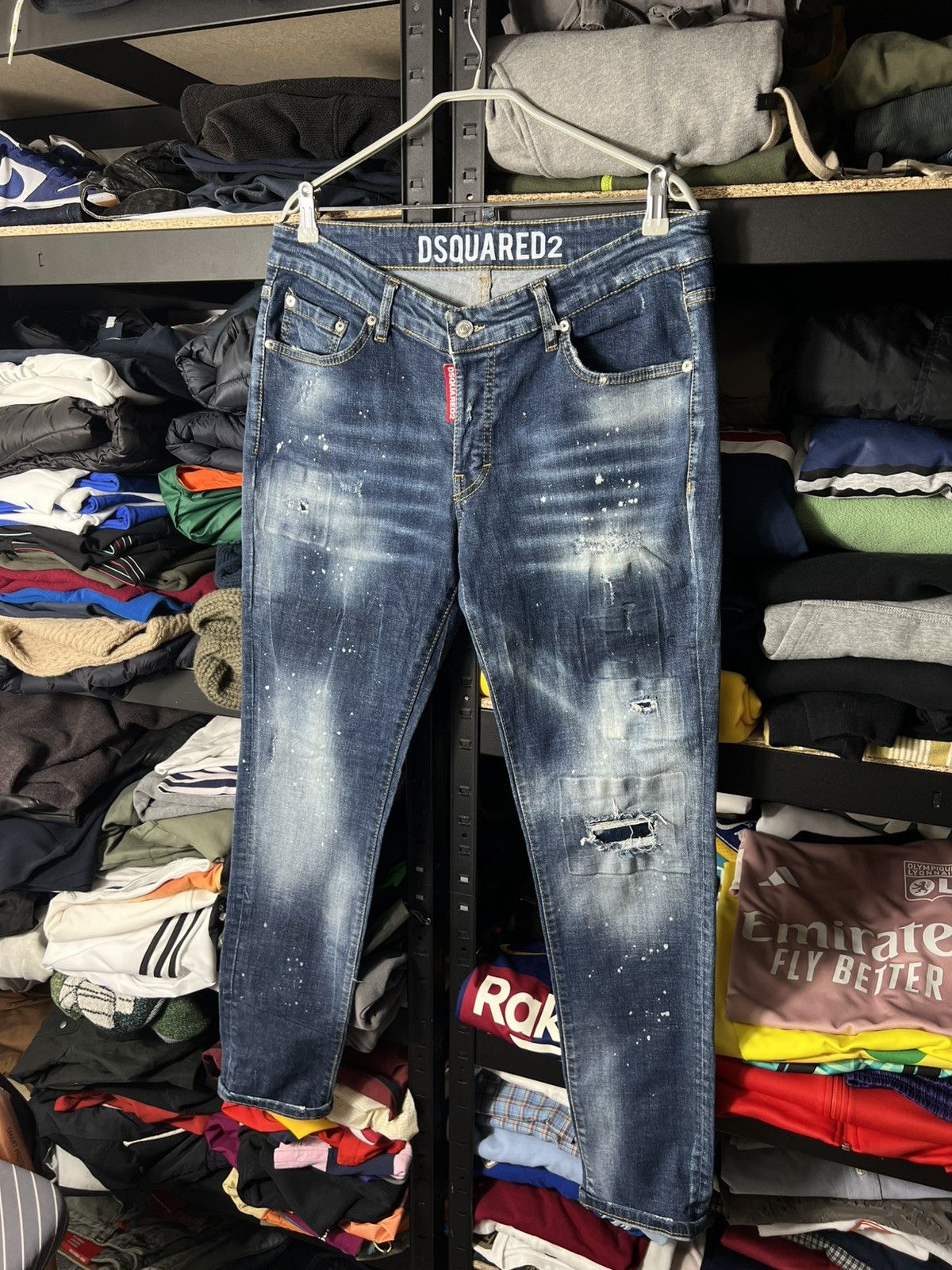 Dsquared2 Dsquared2 Slim Jeans Blue Distressed Paint Splatter Denim Size US 36 / EU 52 - 6 Thumbnail