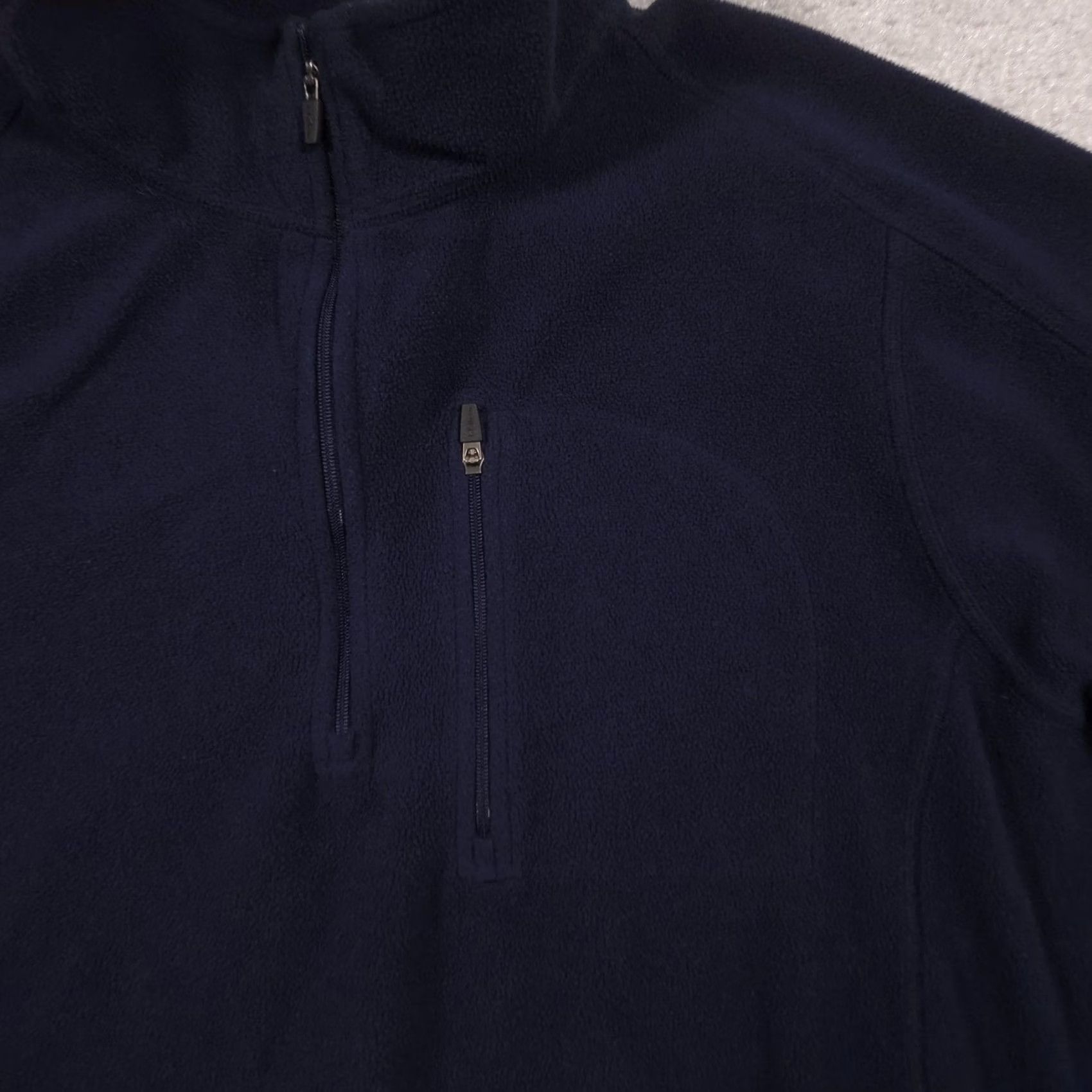 Vintage L.L. Bean Sweater Mens L Navy Blue Fleece Quarter Zip Mock Neck Pullover Size US L / EU 52-54 / 3 - 4 Thumbnail
