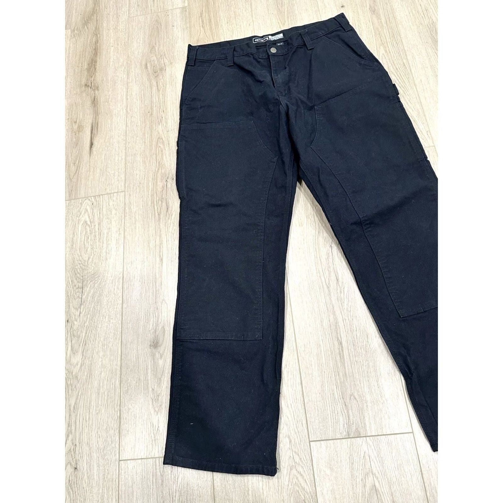 Carhartt VINTAGE Carhartt Pants Carpenter Workwear 37x31 Relaxed Fit Black 5-Pocket Design Mens Pants Size US 37 - 3 Thumbnail