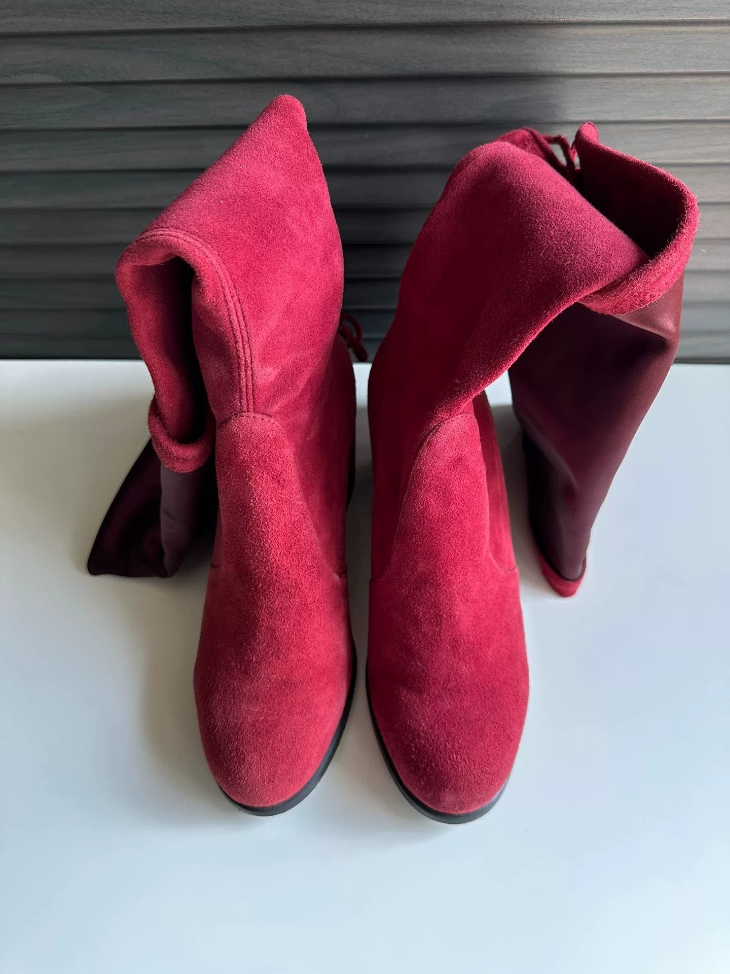 Stuart Weitzman Stuart Weitzman Red Suede Boots Size US XXS / EU 40 - 2 Thumbnail