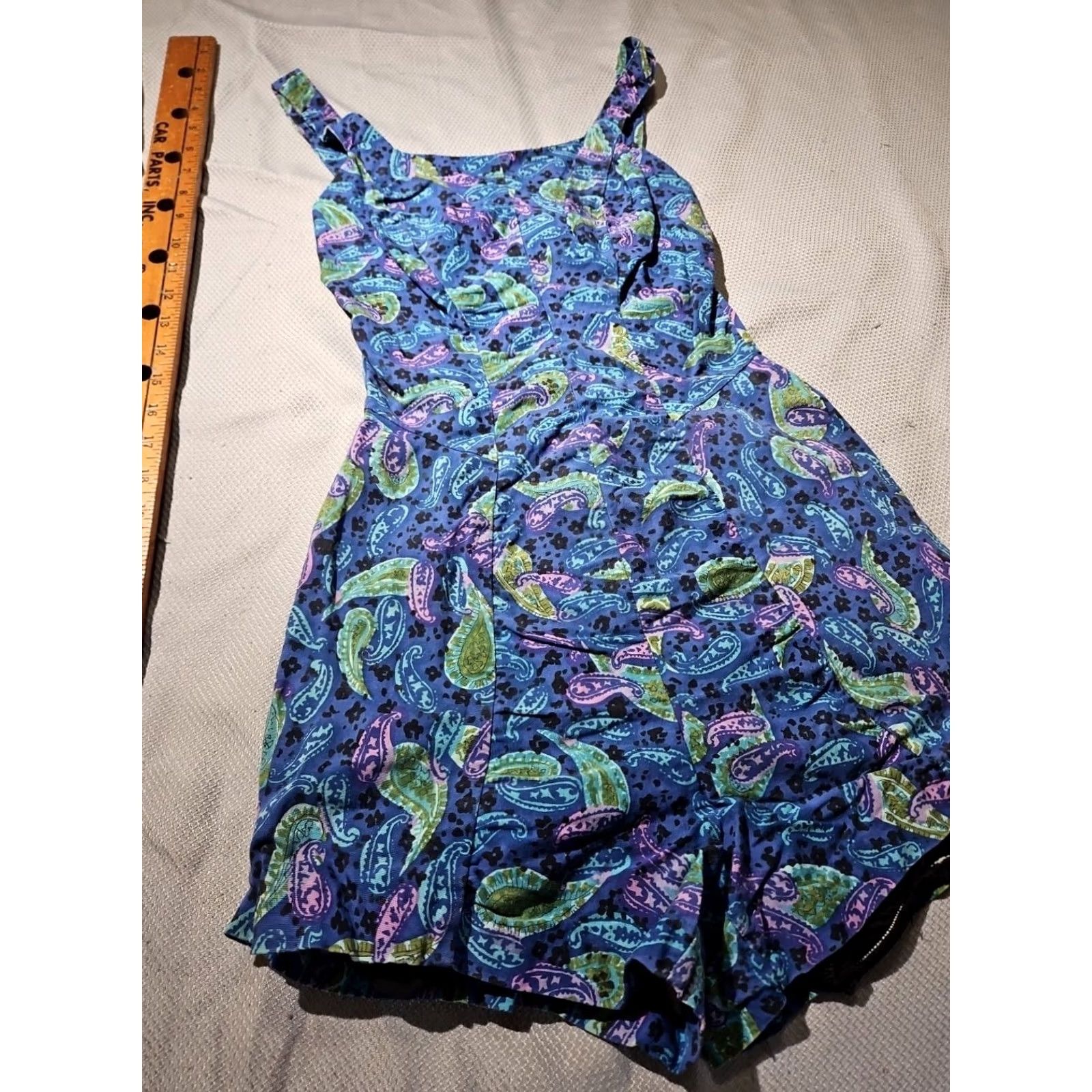 Vintage VINTAGE Rose Marie Reid Paisley Womens Blue One Piece Swimsuit Skorts Romper Size M Size 32" / US 10 / IT 46 - 3 Thumbnail