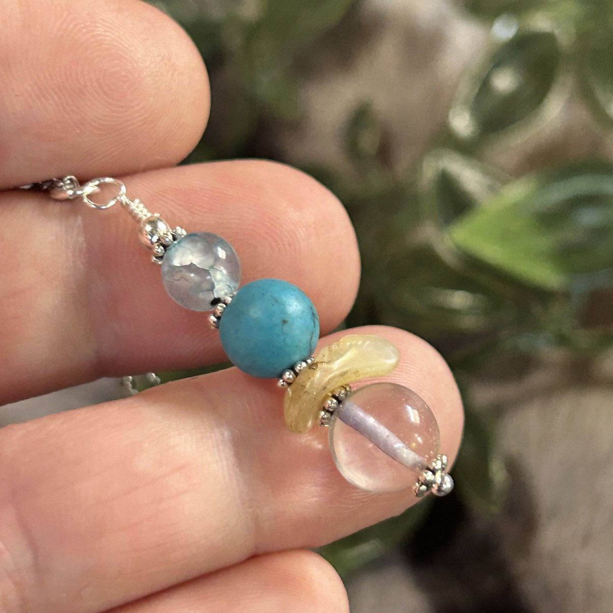 Handmade Handcrafted elegant genuine stone pendant on chain necklace Size ONE SIZE - 1 Thumbnail