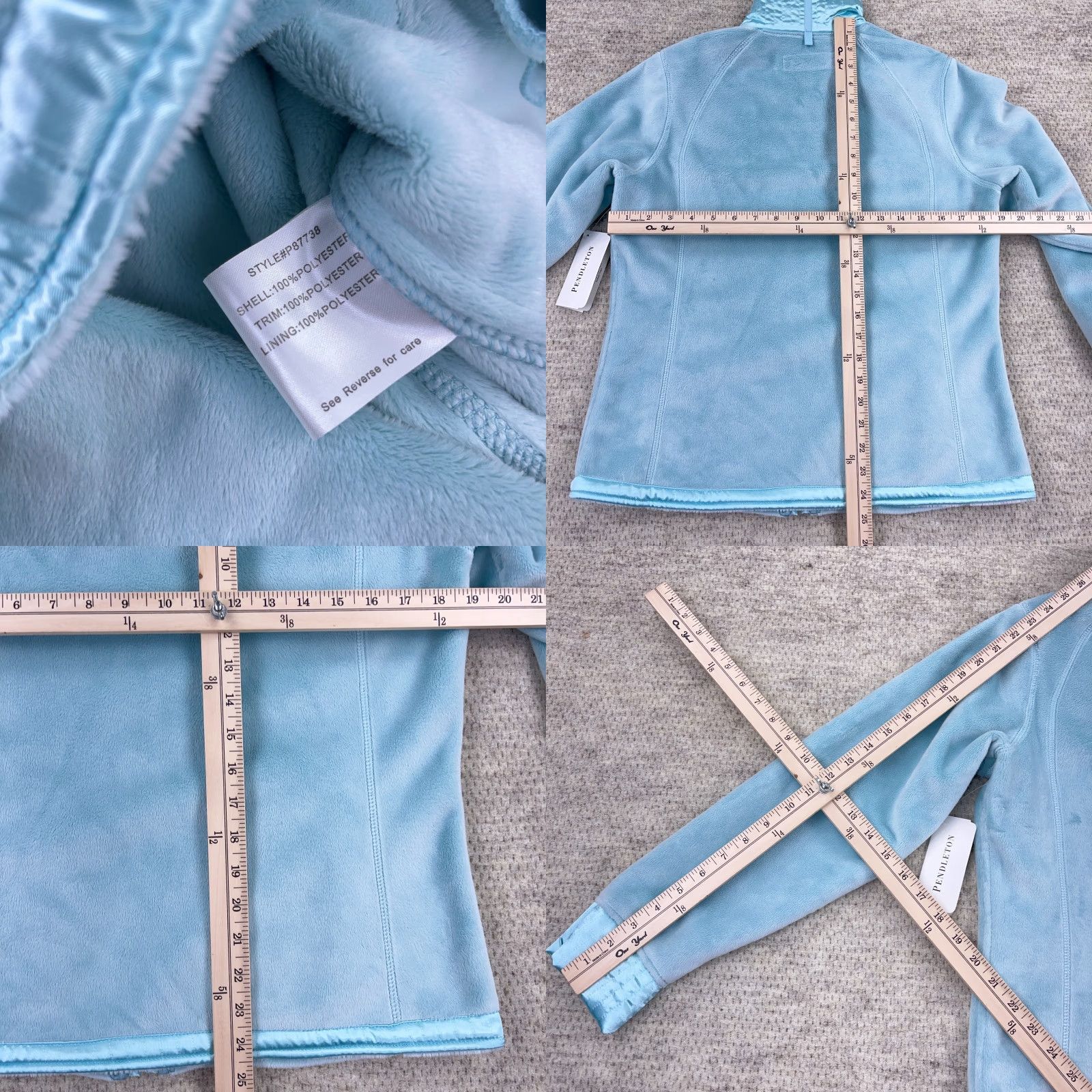 Pendleton Pendleton Jacket Women S Light Blue Fleece Full Zip P87738 Size S / US 4 / IT 40 - 8 Thumbnail