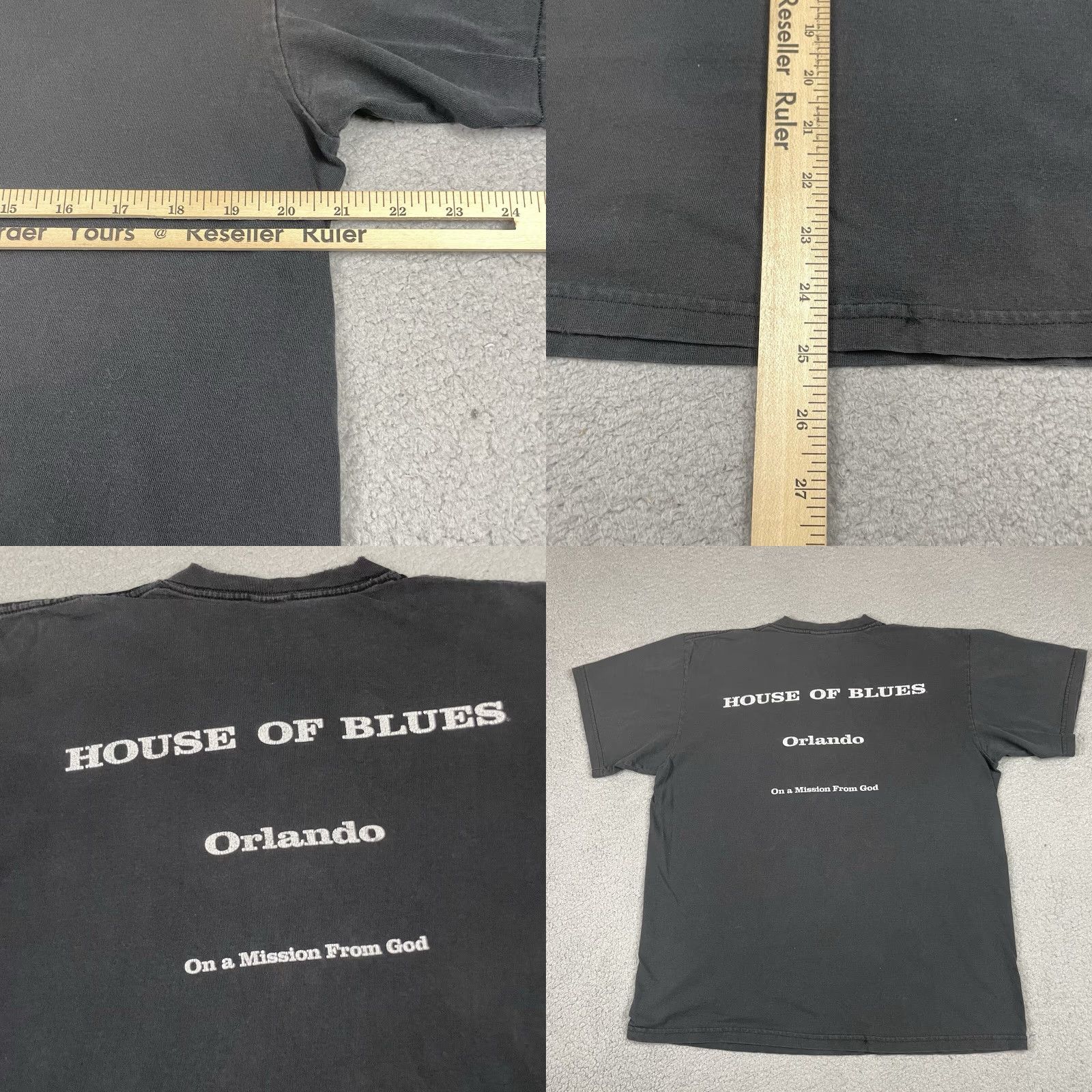 Vintage VINTAGE House of Blues Shirt Mens L Black Crew Neck Short Sleeve Logo Distressed Blues Brothers Shirt 1242 Size US L / EU 52-54 / 3 - 8 Thumbnail