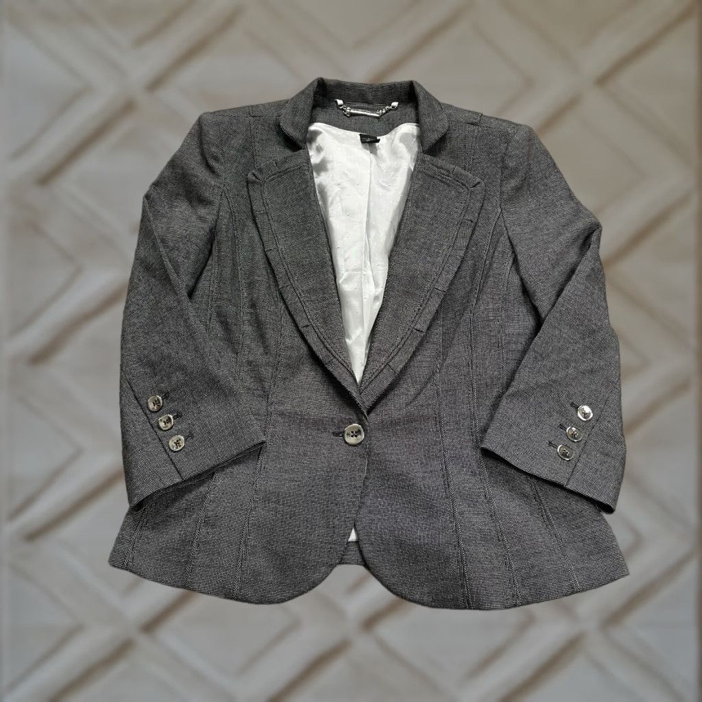 Vintage White House Black Market Blazer Womens Size 6 Gray Notch Lapel Single-Breasted Long Sleeve Size M / US 6-8 / IT 42-44 - 1 Thumbnail