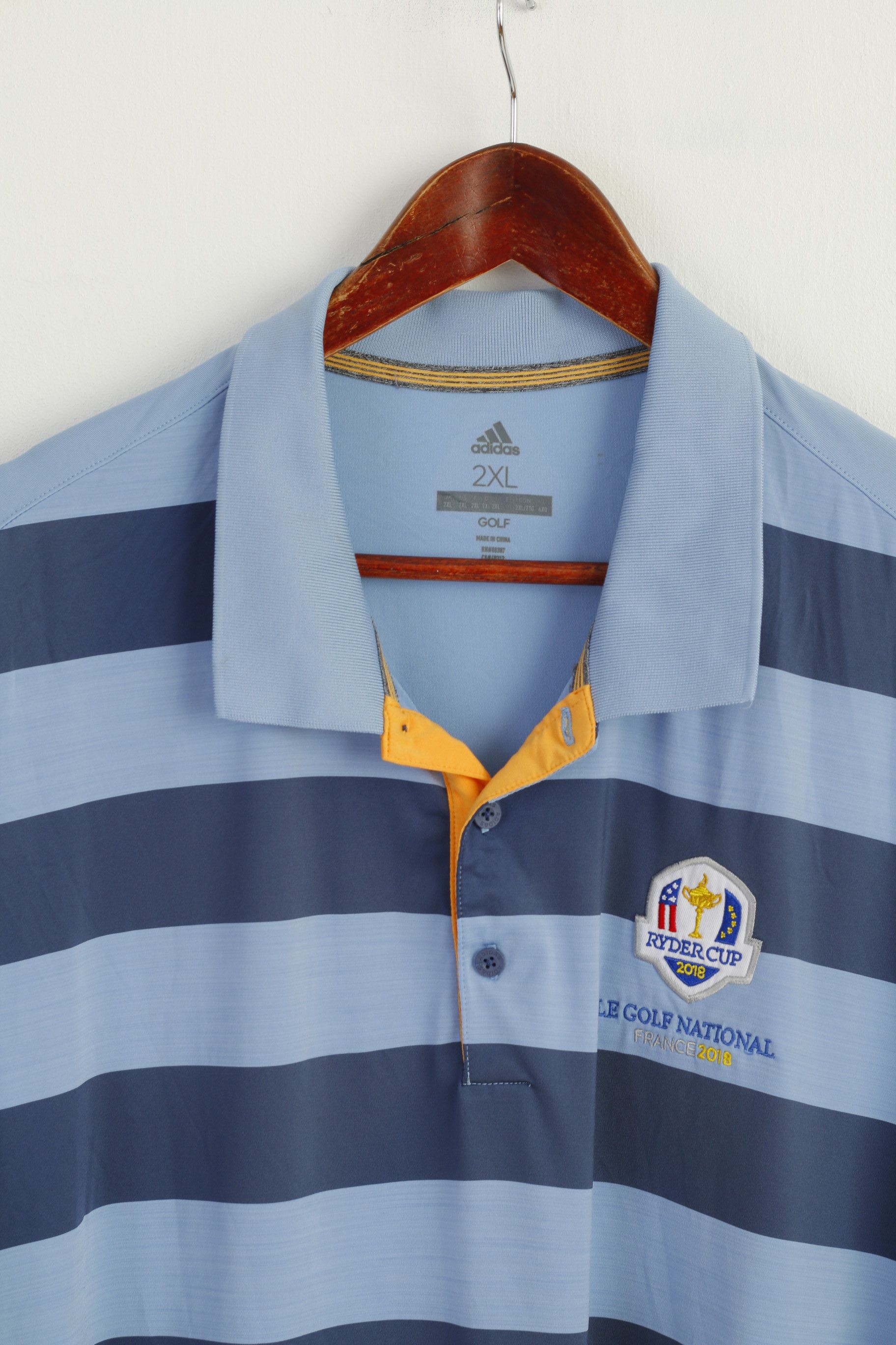 Adidas Adidas Golf Men XXL Polo Shirt Blue Ryder Cup 2018 7980 Size US XXL / EU 58 / 5 - 2 Thumbnail