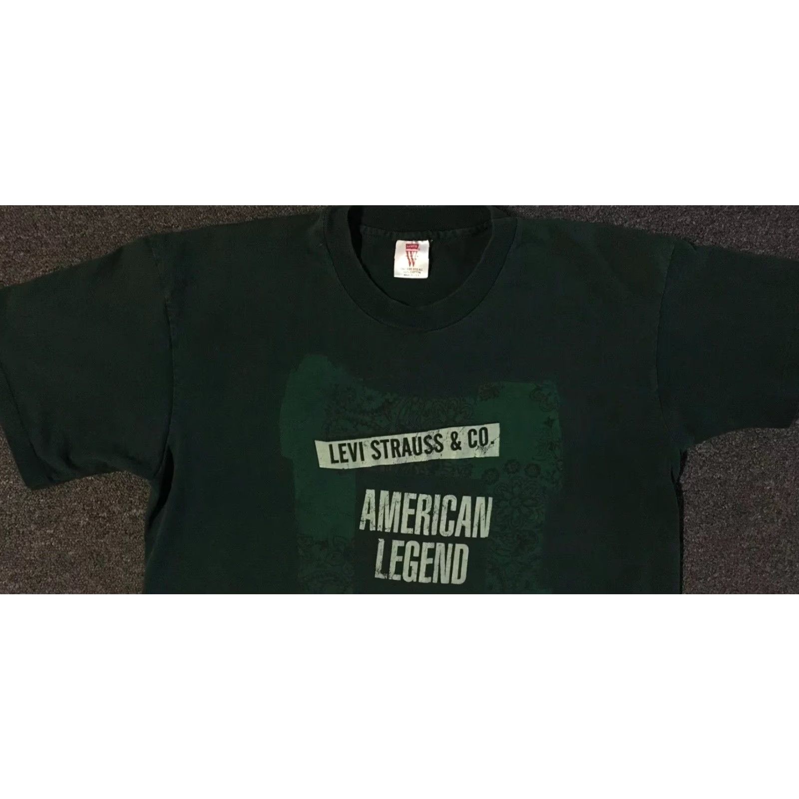 Vintage VINTAGE Levi’s Shirt Mens S Green 90s 501 Biker Grunge USA Denim Single Stitch Crew Neck Short Sleeve Size US S / EU 44-46 / 1 - 5 Thumbnail