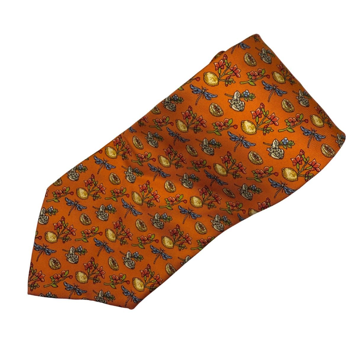 Salvatore Ferragamo Salvatore Ferragamo Silk Tie,Orange, Made in Italy, Like New Size ONE SIZE - 2 Thumbnail