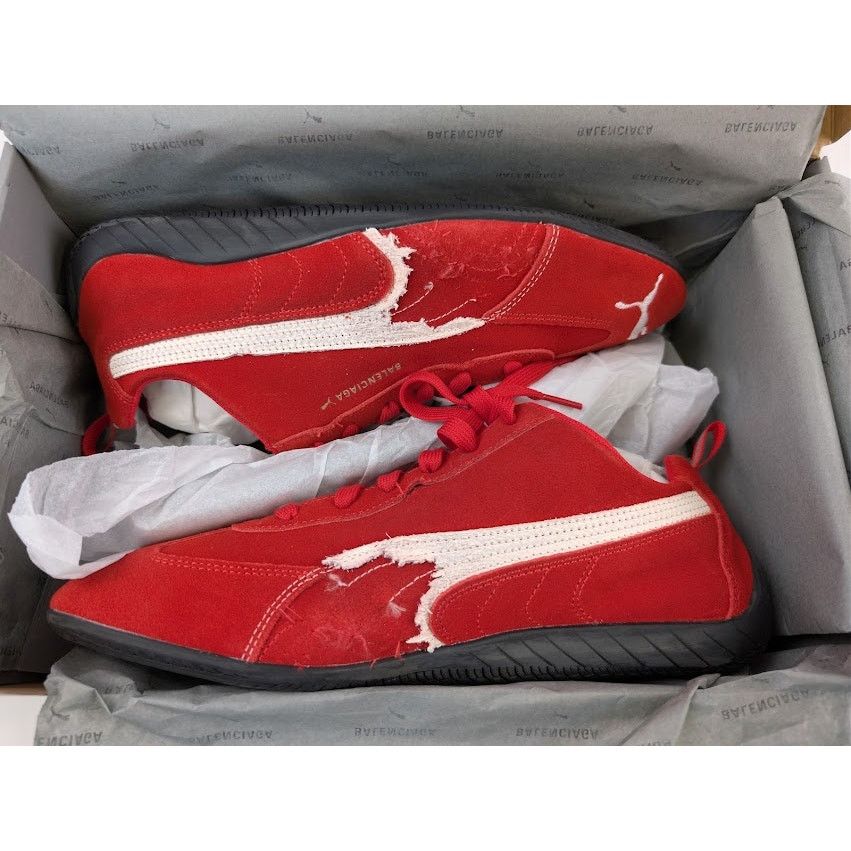 Balenciaga × Puma o1rshd1 Q:2 / Speedcat Destroyed Low Top Sneaker in Red Size US 10 / EU 43 - 21 Thumbnail