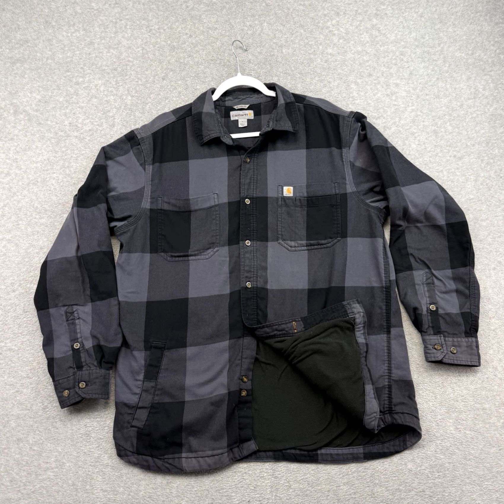 Carhartt Carhartt Hoodie Shirt Jacket Shacket Flannel Plaid L Relaxed Size US L / EU 52-54 / 3 - 2 Thumbnail