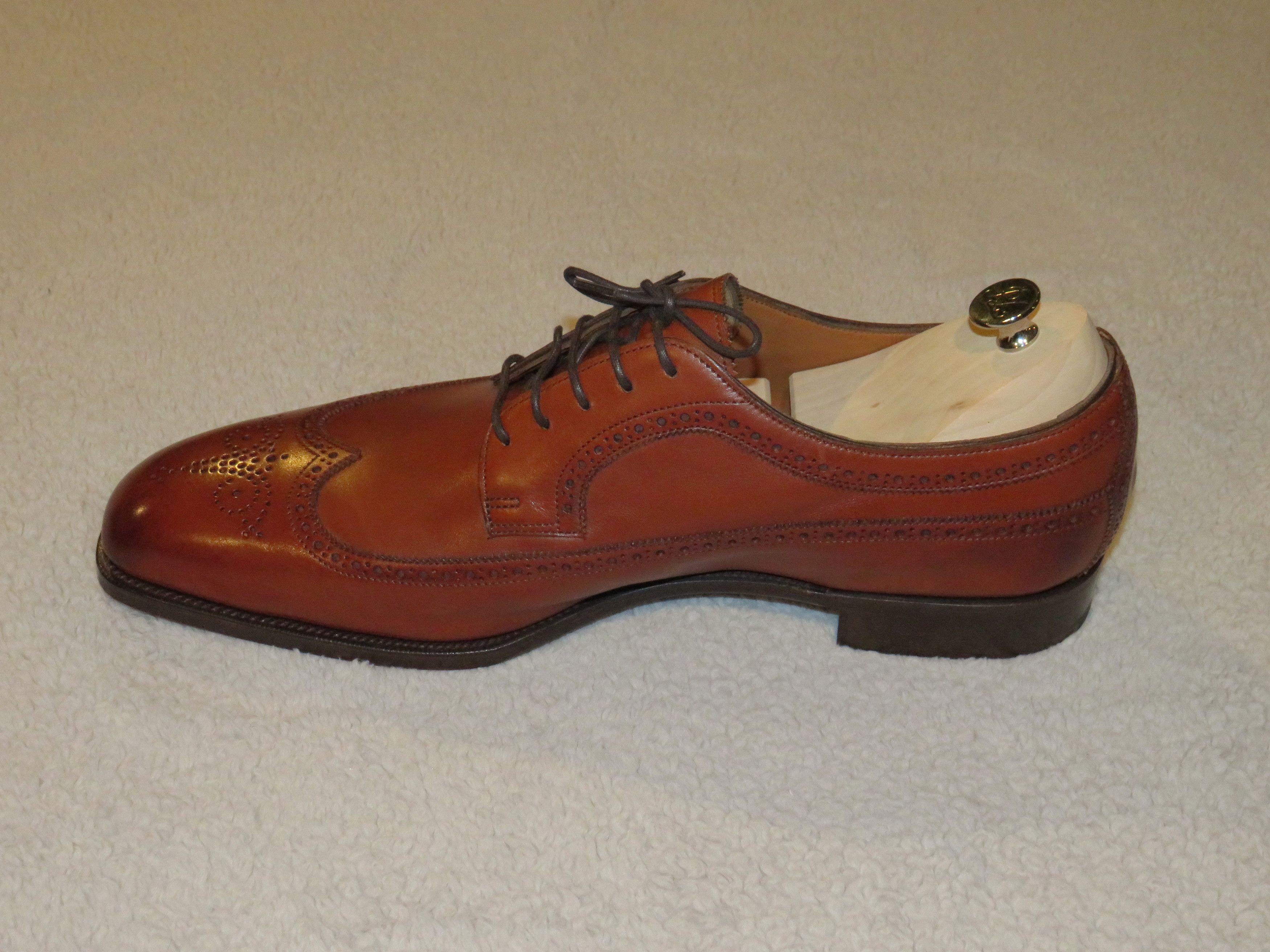 Edward Green × Ralph Lauren Purple Label Brooksville Chestnut Calf Leather Brogues 12D NWB Size US 12 / EU 45 - 3 Thumbnail