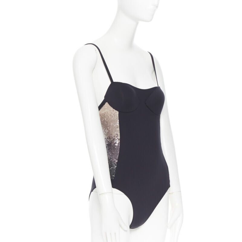 La Perla LA PERLA black nude black gradient sequins side padded swimsuit top IT40 XS Size S / US 4 / IT 40 - 1 Preview