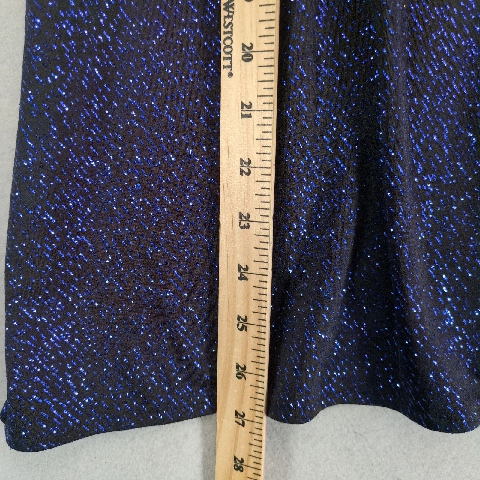Other Formal Fashions 3X Black Navy Glitter Knit Blouse Top Stage Size 3XL / US 20-22 - 7 Thumbnail