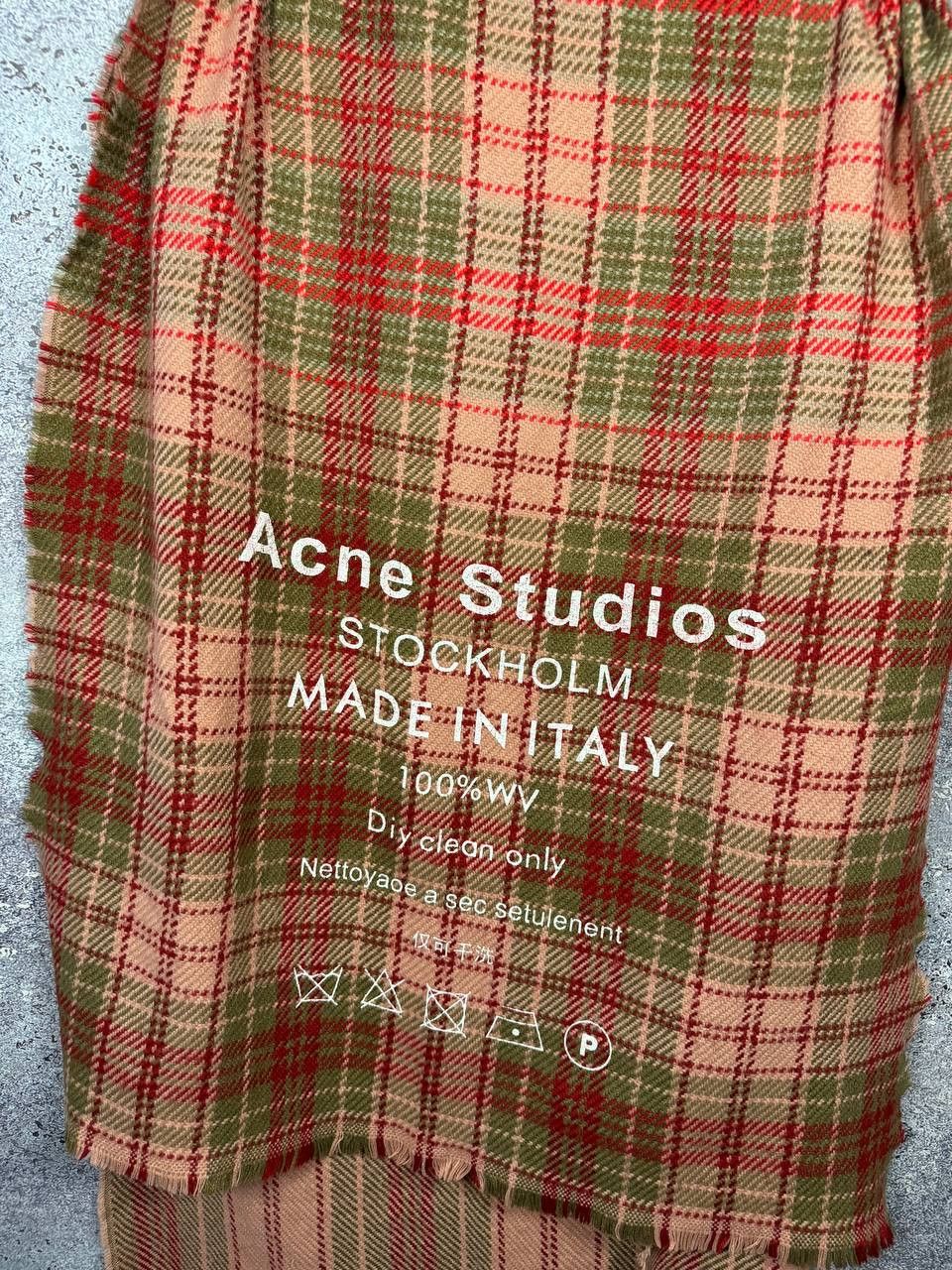 Vintage Acne Studios Red Check Big Poncho Scarf Big White Logo Size ONE SIZE - 3 Thumbnail
