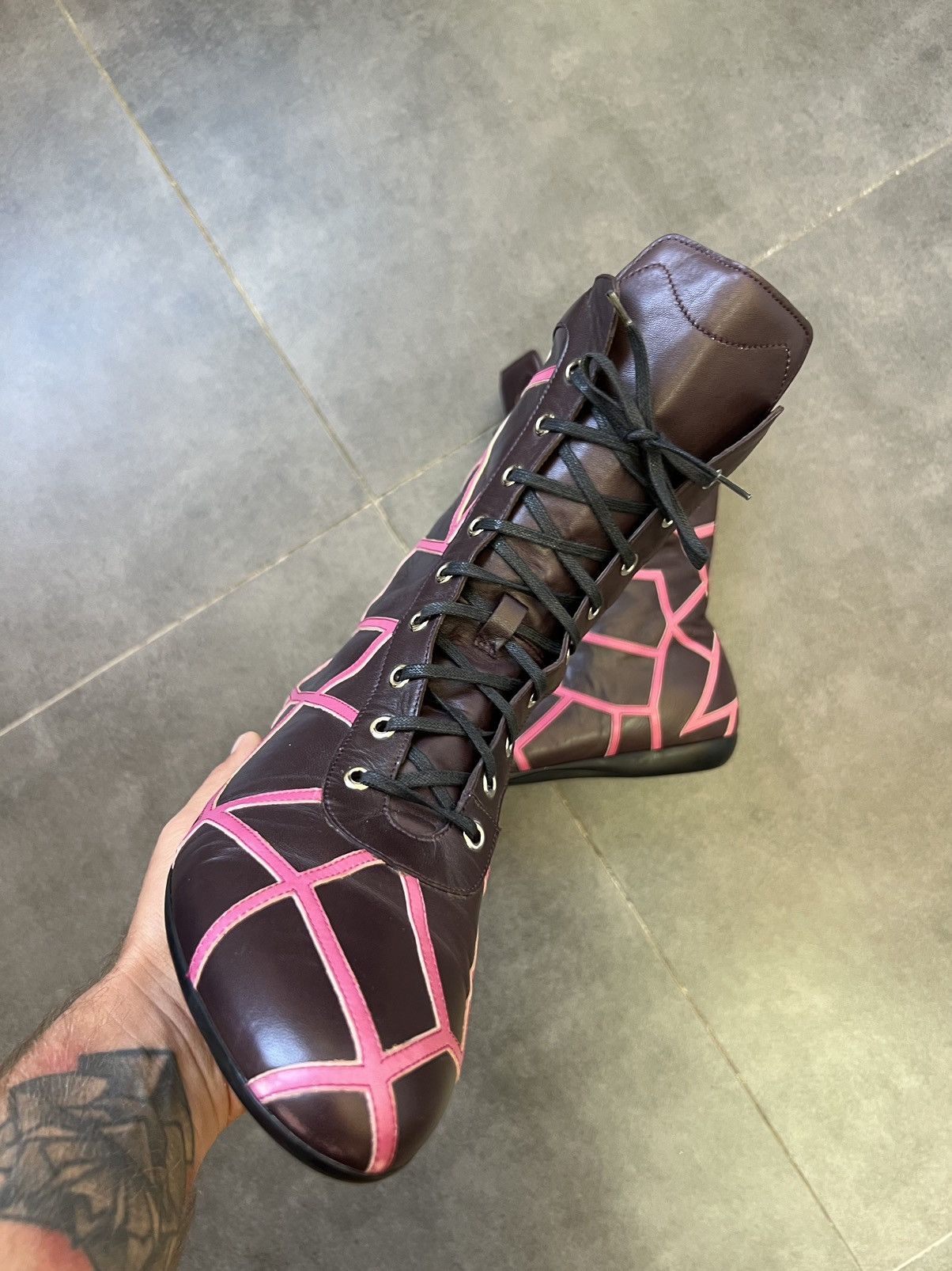 Yohji Yamamoto Archive 2008 Yohji Yamamoto x Salvatore Ferragamo high boots Size US 7.5 / EU 40-41 - 3 Thumbnail