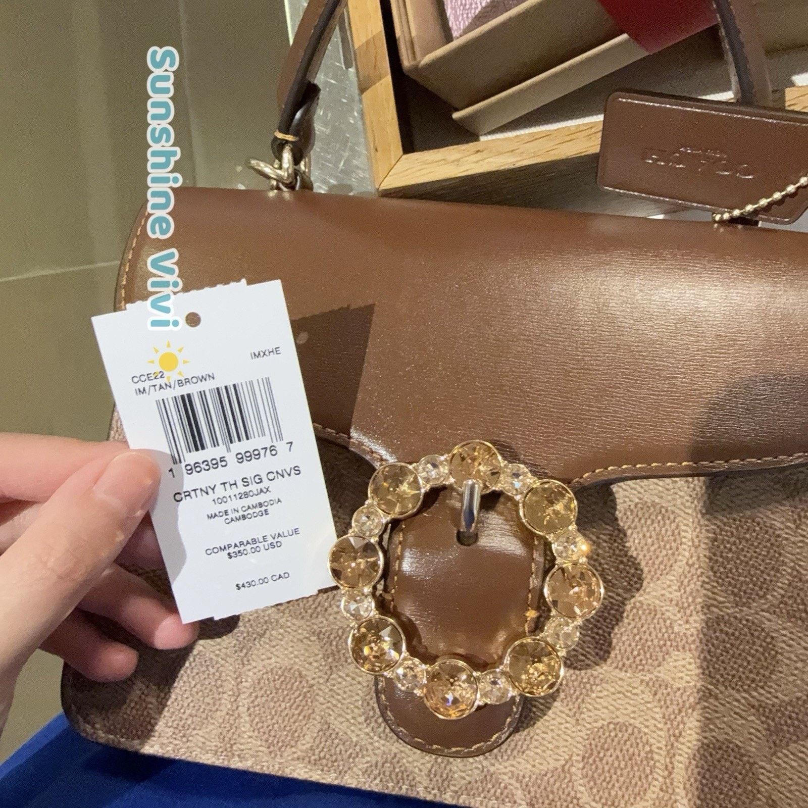 Coach NWT Coach Courtney Top Handle Bag CCE22 IM/TAN/ BROWN Size ONE SIZE - 5 Thumbnail