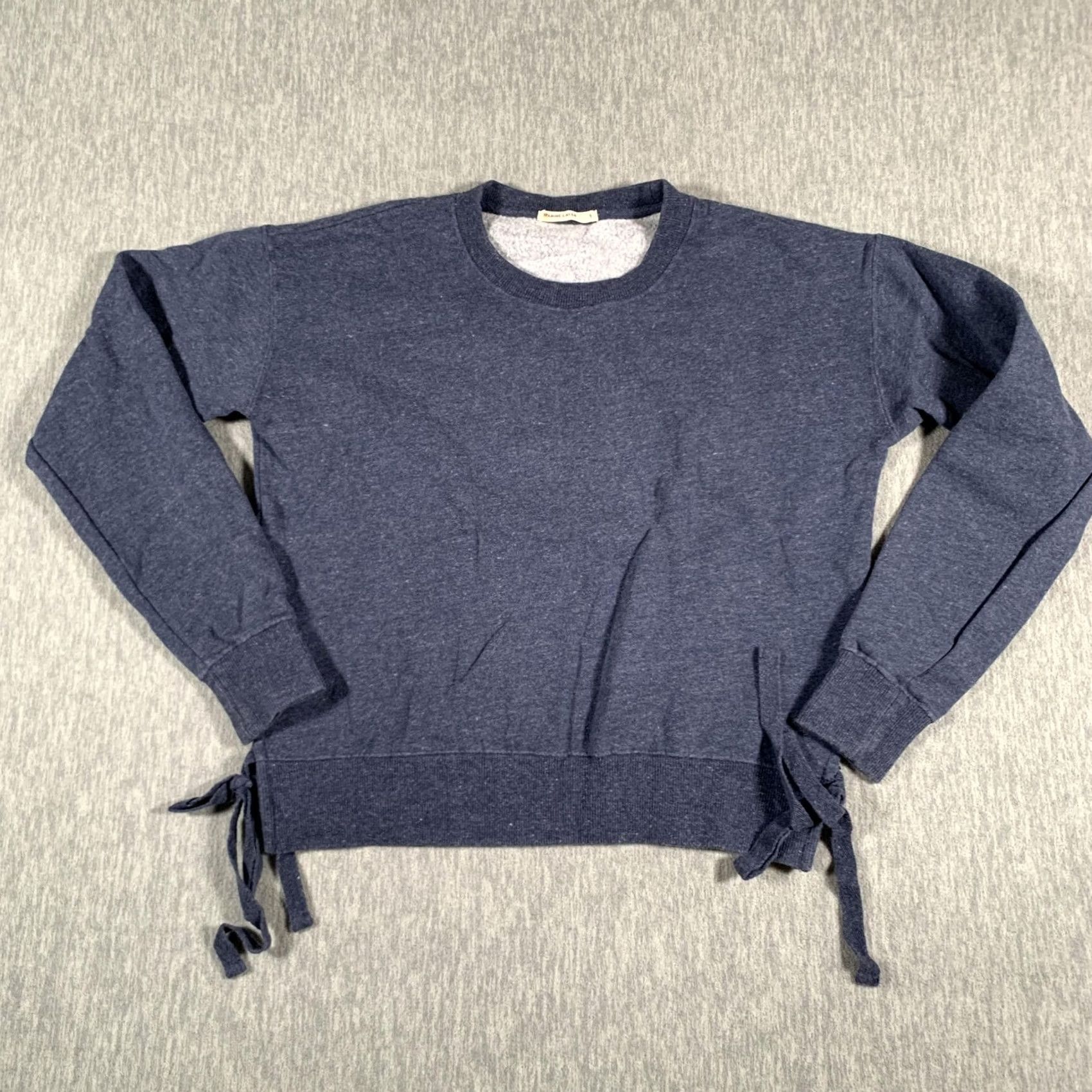 Marine Layer Marine Layer Sweatshirt Womens Small Blue Side Tie Fleece Crewneck Pullover Top Size S / US 4 / IT 40 - 2 Thumbnail