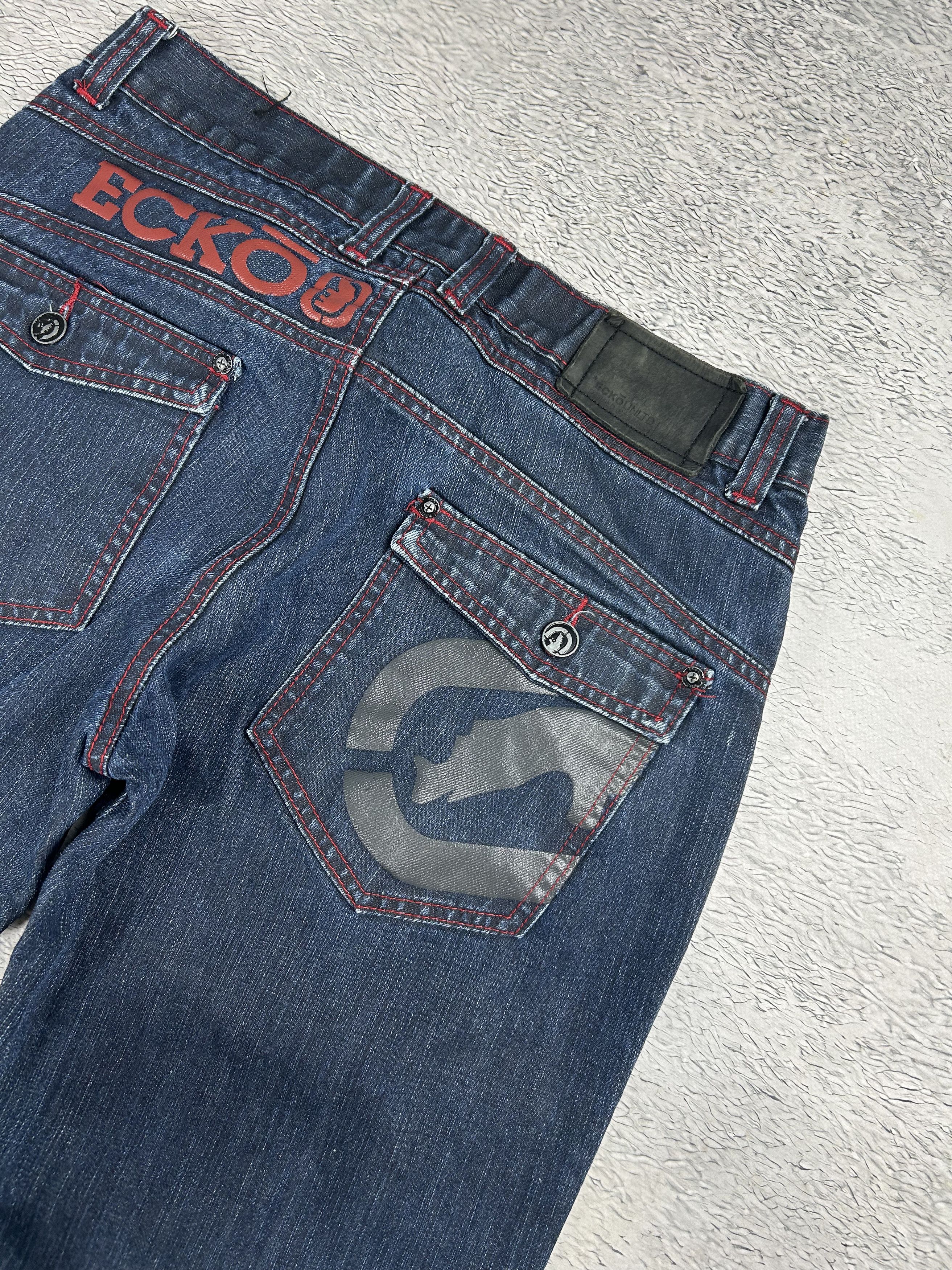 Ecko Unltd. × JNCO × Japanese Brand Ecko Unltd. vintage cargo jeans Baggy big logo Streetwear Size US 34 / EU 50 - 4 Thumbnail