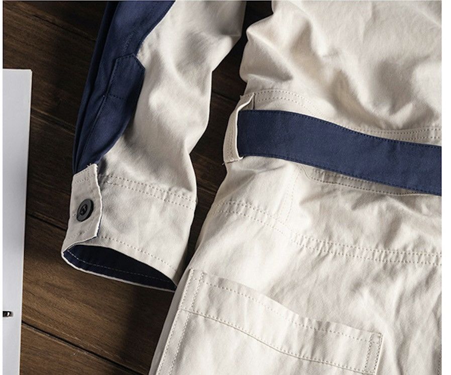 Designer × Japanese Brand Contrast Patchwork Coveralls with Belts Size US 28 / EU 44 - 5 Thumbnail